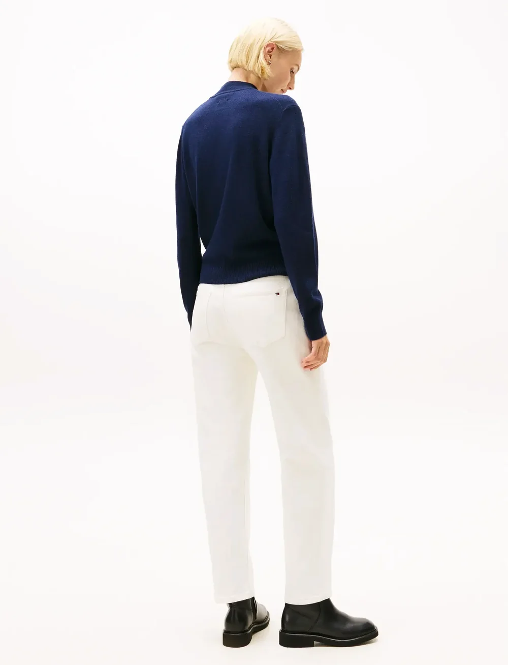 Tommy Hilfiger - WOOL CASH MOCK-NK LS SWT - stickade tröjor - dark night navy - 3