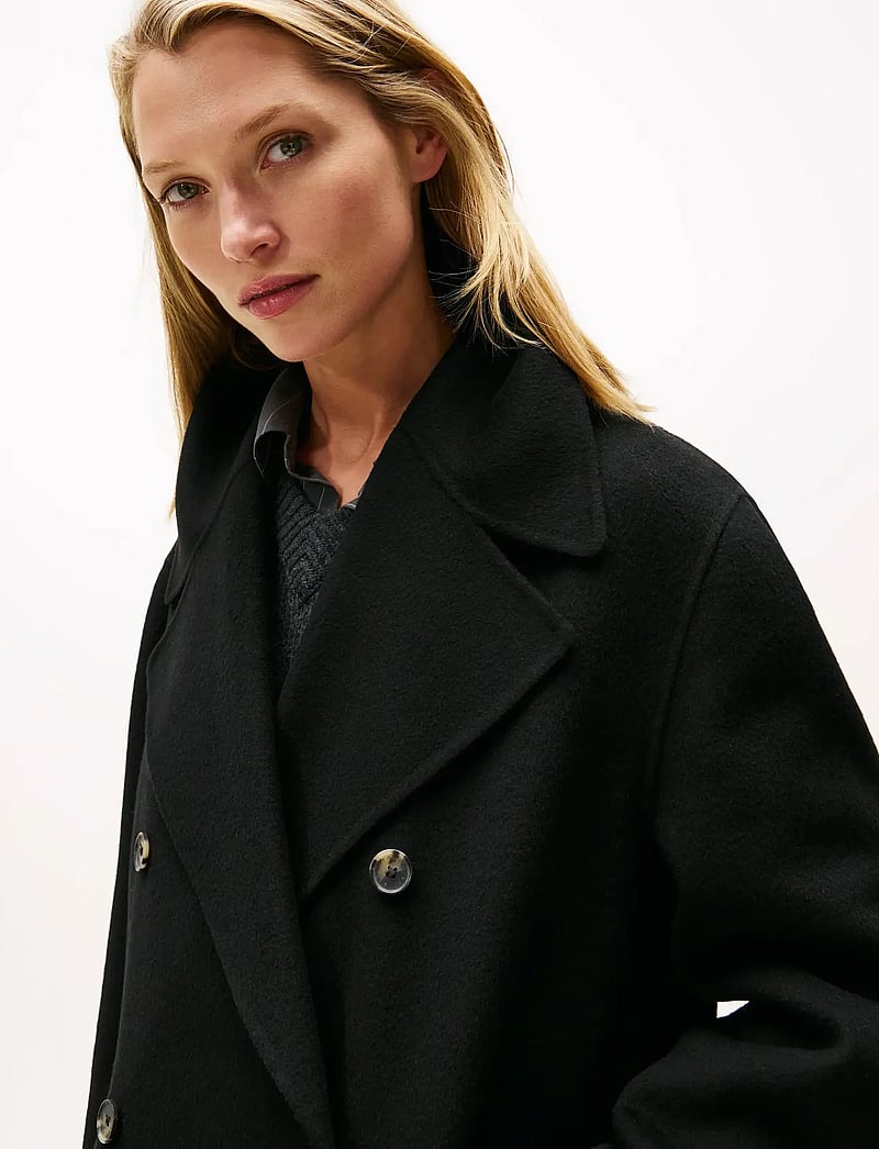 Tommy Hilfiger - DF WOOL BLEND REG PEACOAT - winterjacken - black - 2