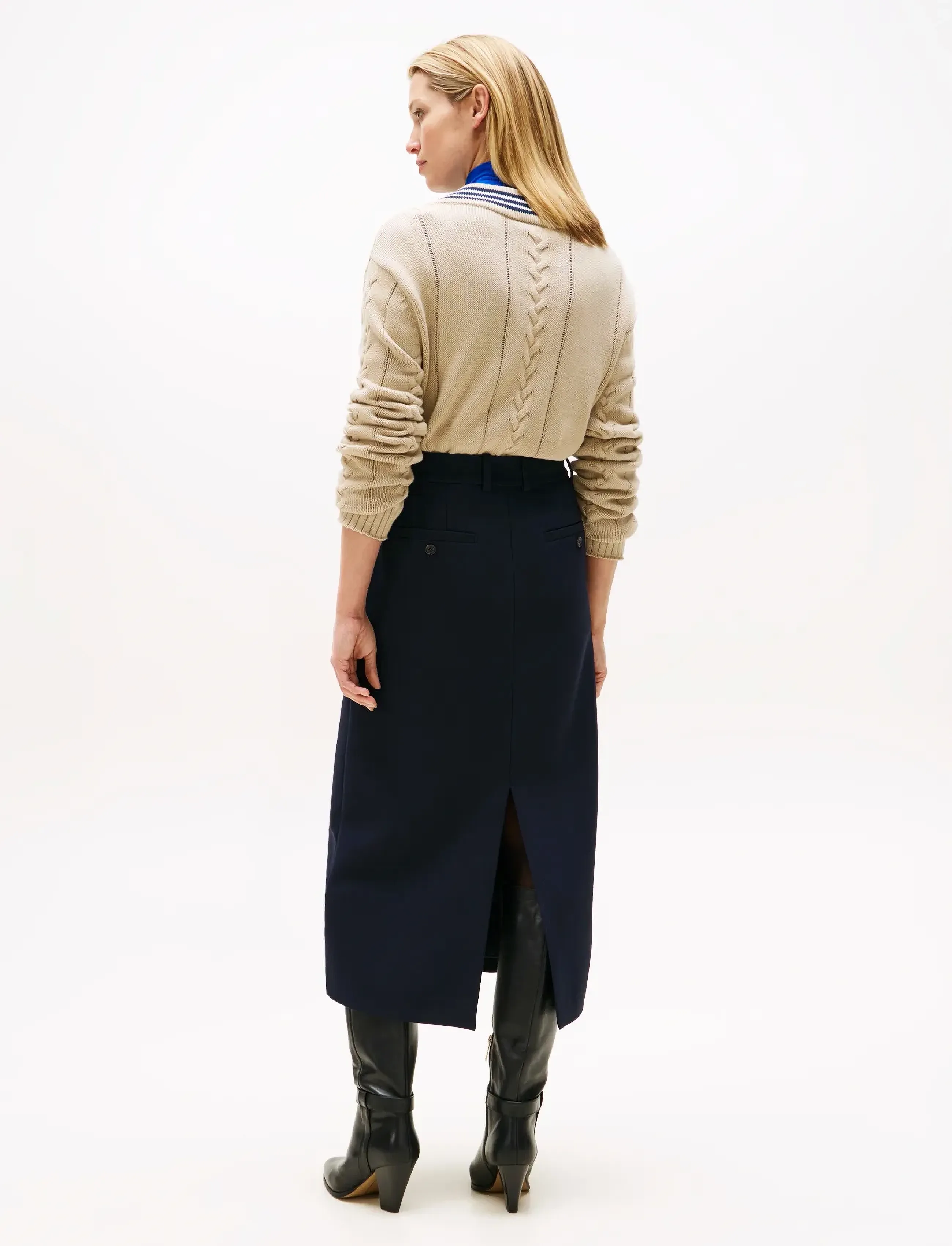 Tommy Hilfiger - PUNTO TAILORED MIDI SKIRT - midihameet - dark night navy - 2