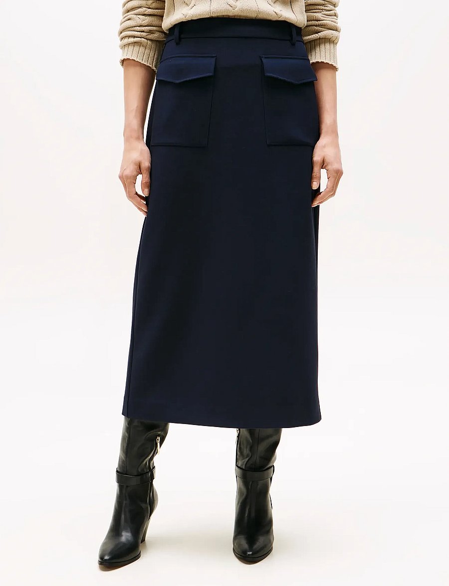 Tommy Hilfiger - PUNTO TAILORED MIDI SKIRT - midi nederdele - dark night navy - 4