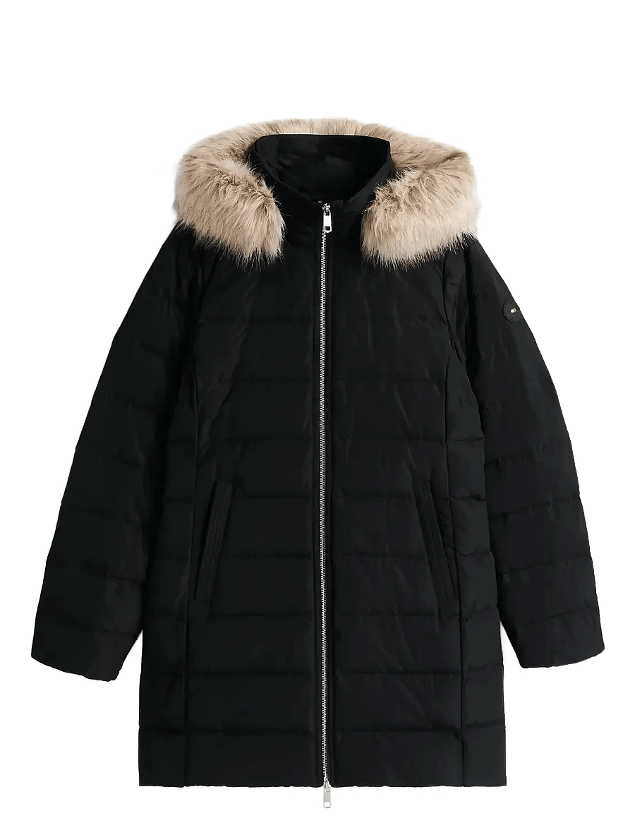 Tommy Hilfiger - MW DOWN SLIM COAT WITH FUR - winterjacken - black - 1
