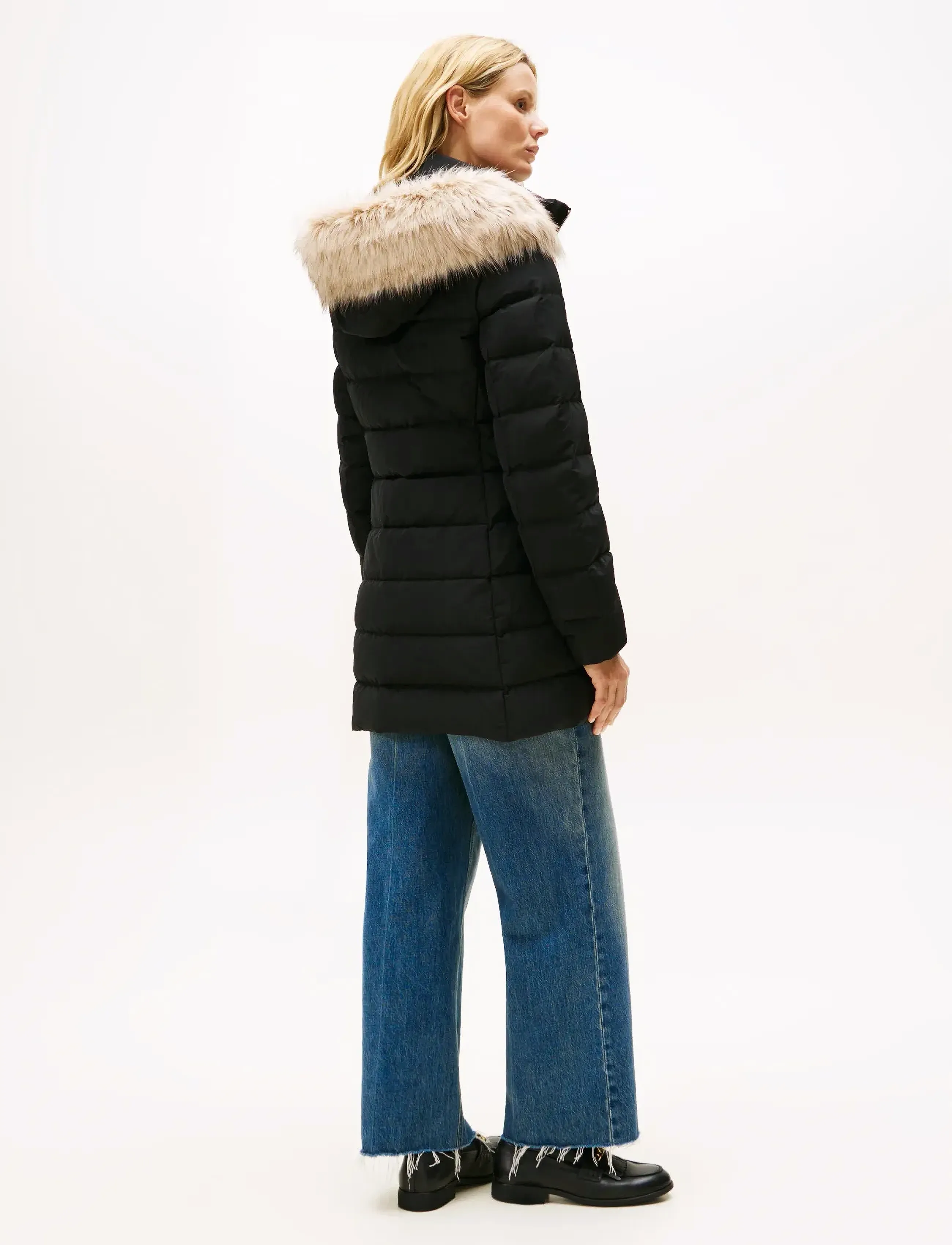 Mw Down Slim Coat With Fur 4