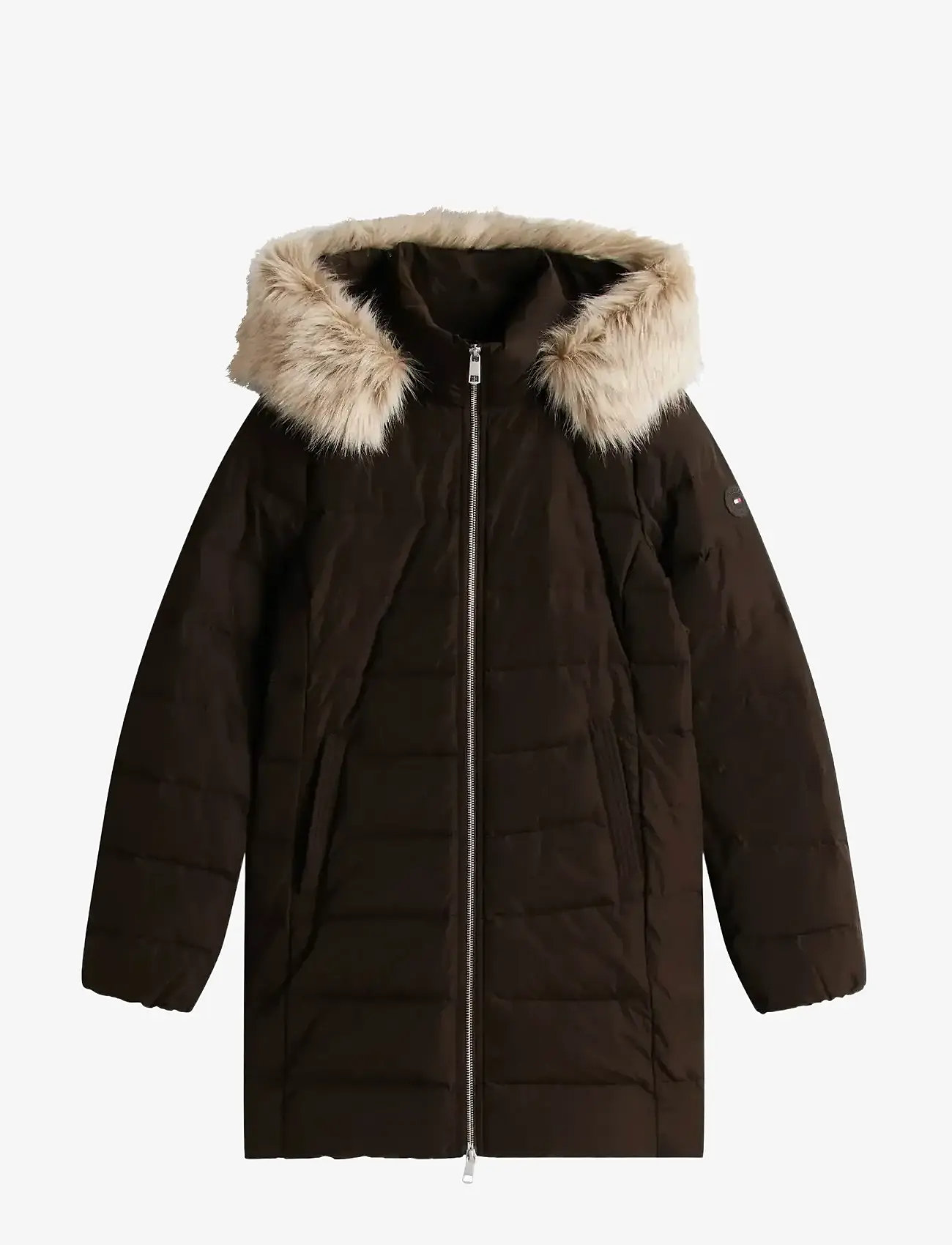 Tommy Hilfiger - MW DOWN SLIM COAT WITH FUR - winterjassen - dark coffee - 1