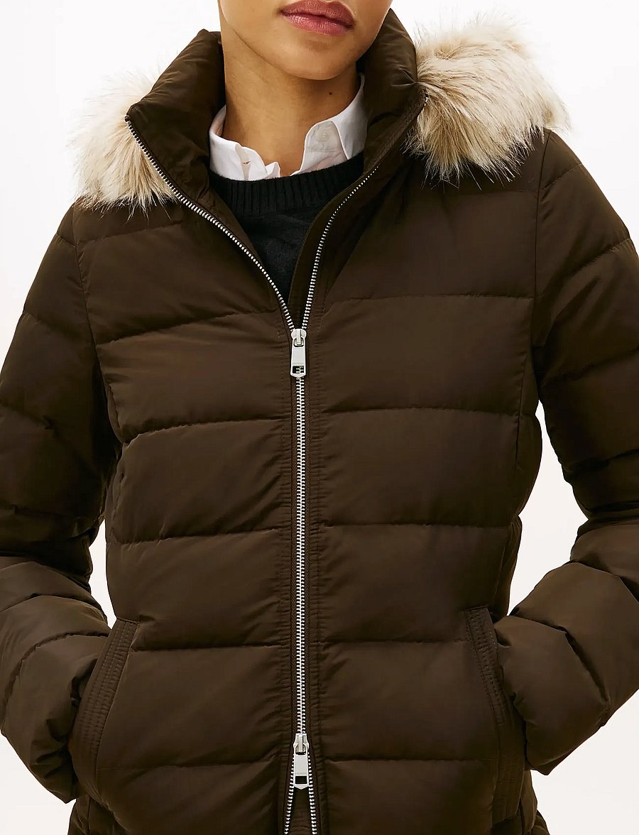 Tommy Hilfiger - MW DOWN SLIM COAT WITH FUR - winterjacken - dark coffee - 2