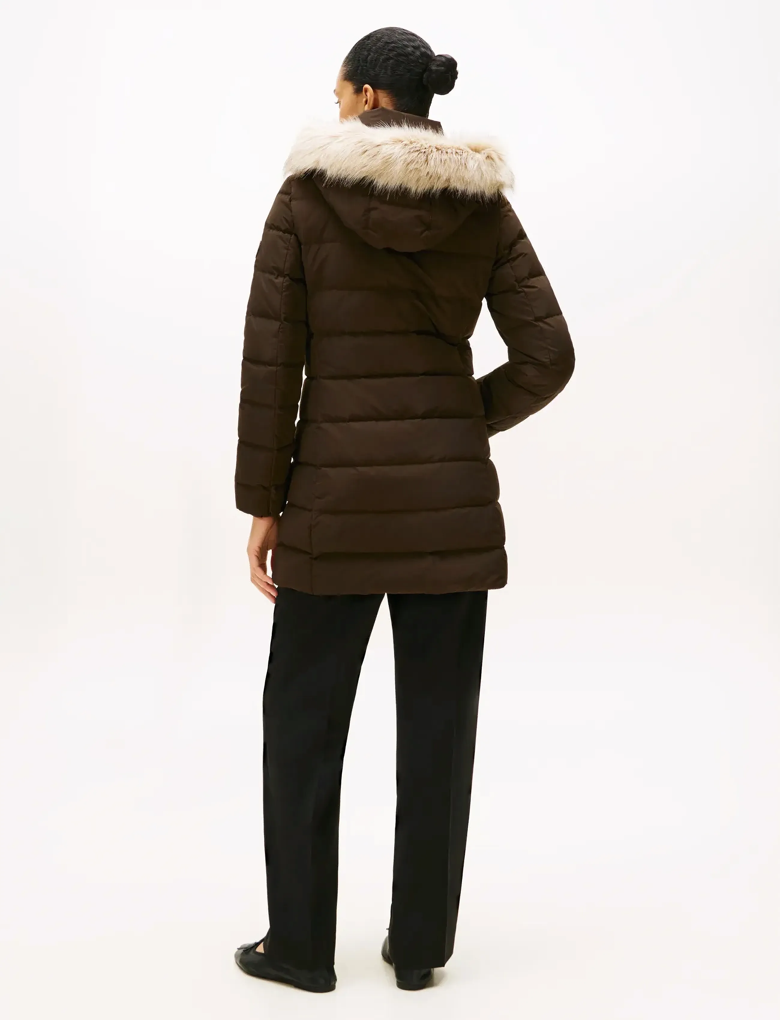 Mw Down Slim Coat With Fur 4