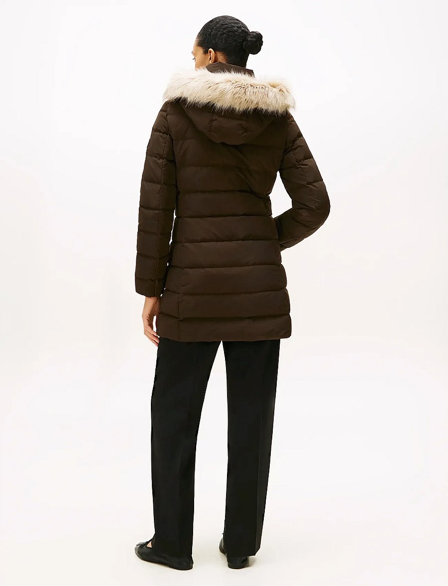 Tommy Hilfiger - MW DOWN SLIM COAT WITH FUR - winterjacken - dark coffee - 4