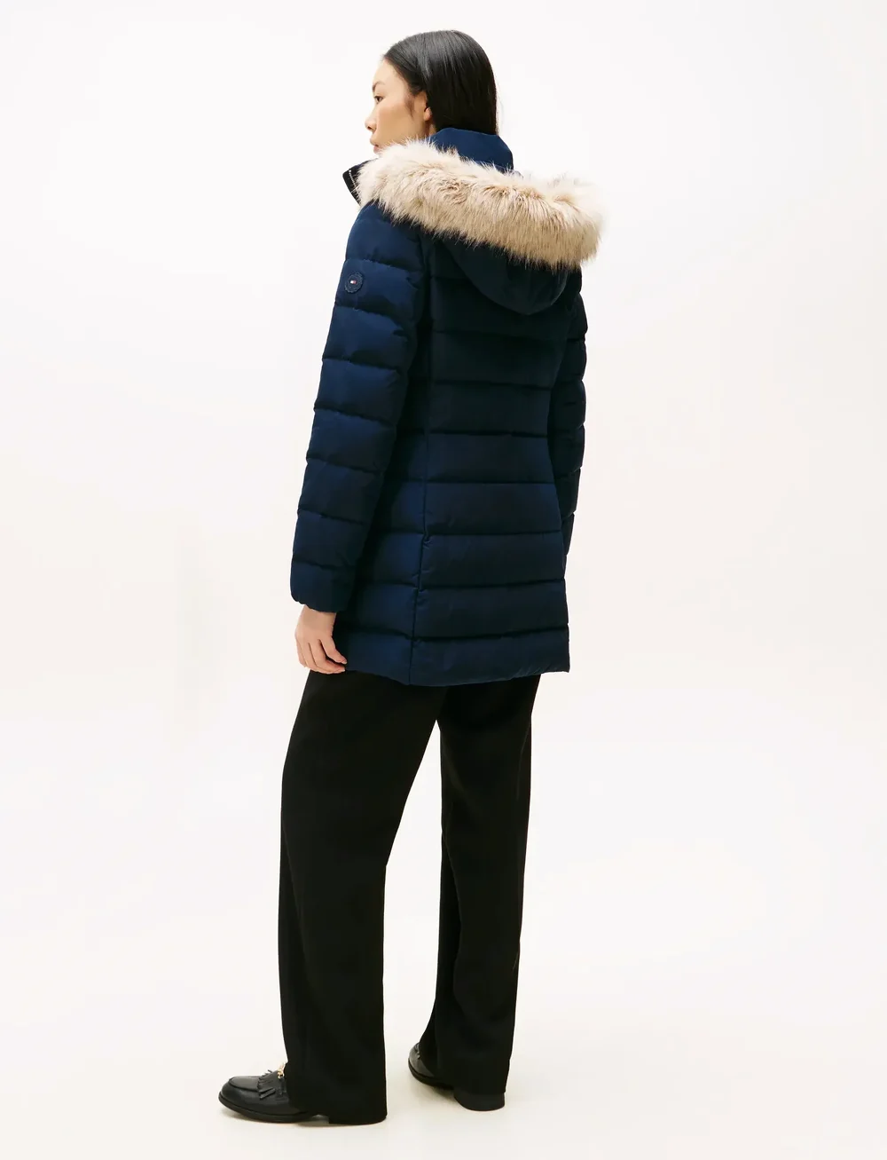 Tommy Hilfiger - MW DOWN SLIM COAT WITH FUR - dunfrakker - dark night navy - 3