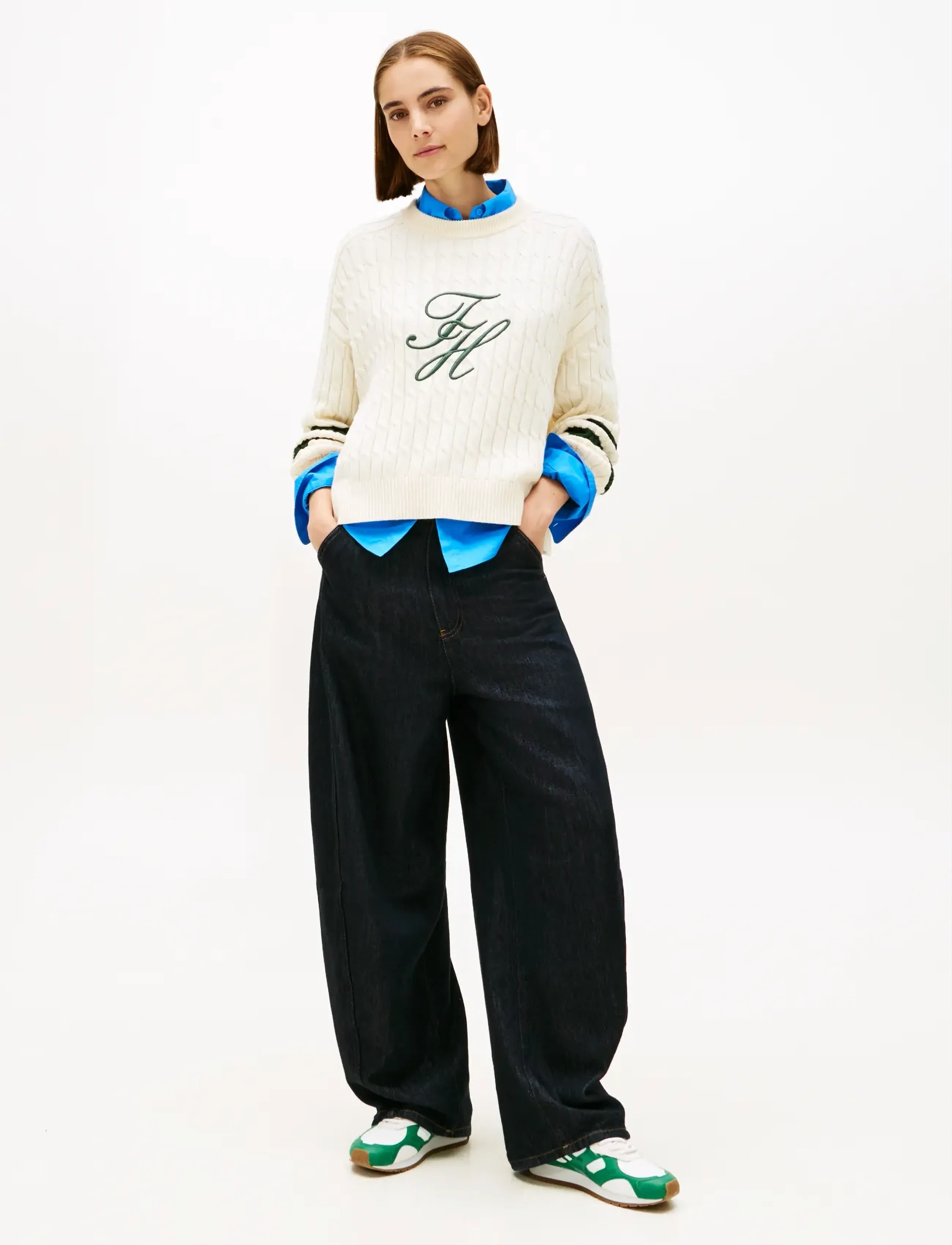 Tommy Hilfiger - TEXTURED GRAPHIC C-NK LS SWT - swetry - calico - 2