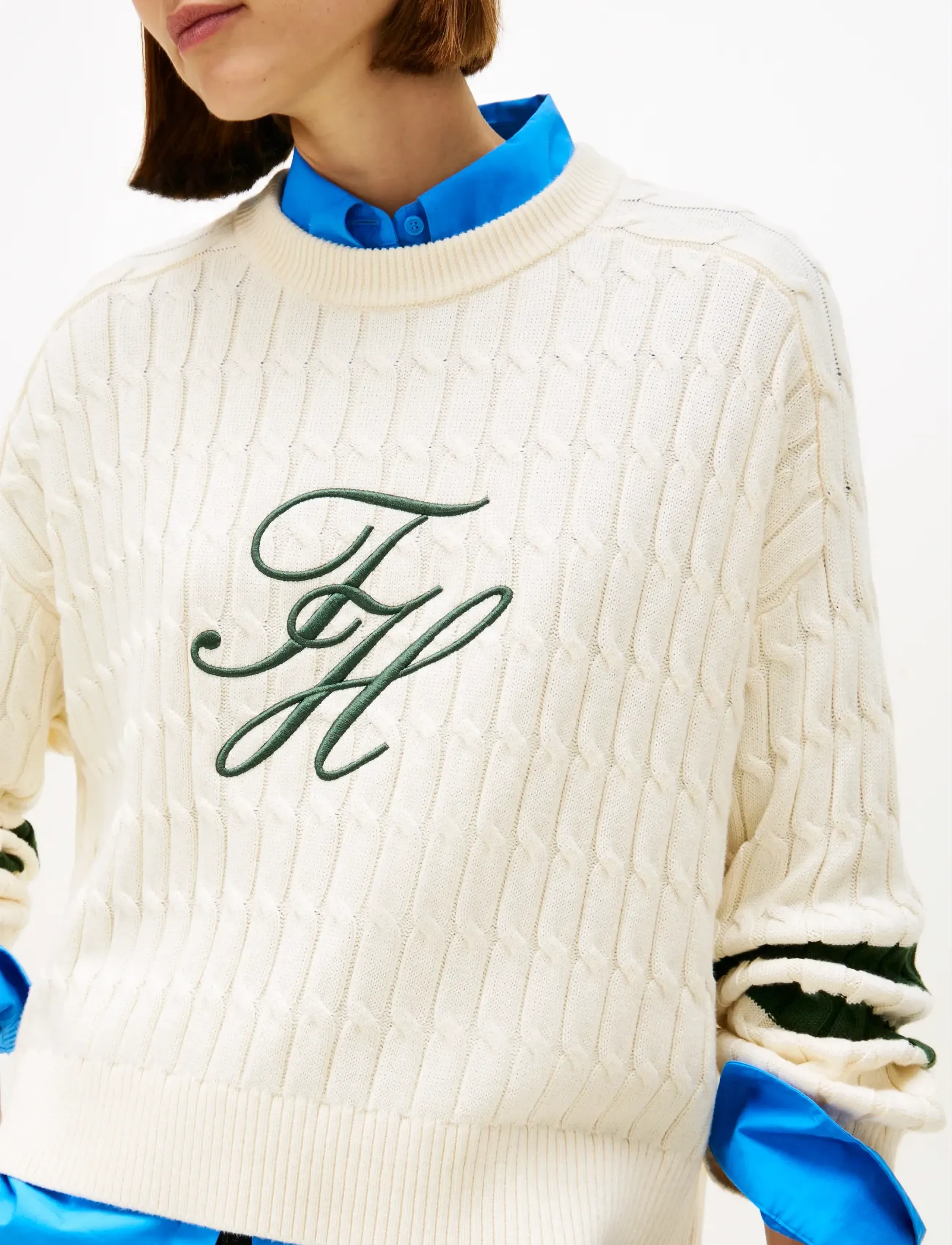 Tommy Hilfiger - TEXTURED GRAPHIC C-NK LS SWT - stickade tröjor - calico - 4