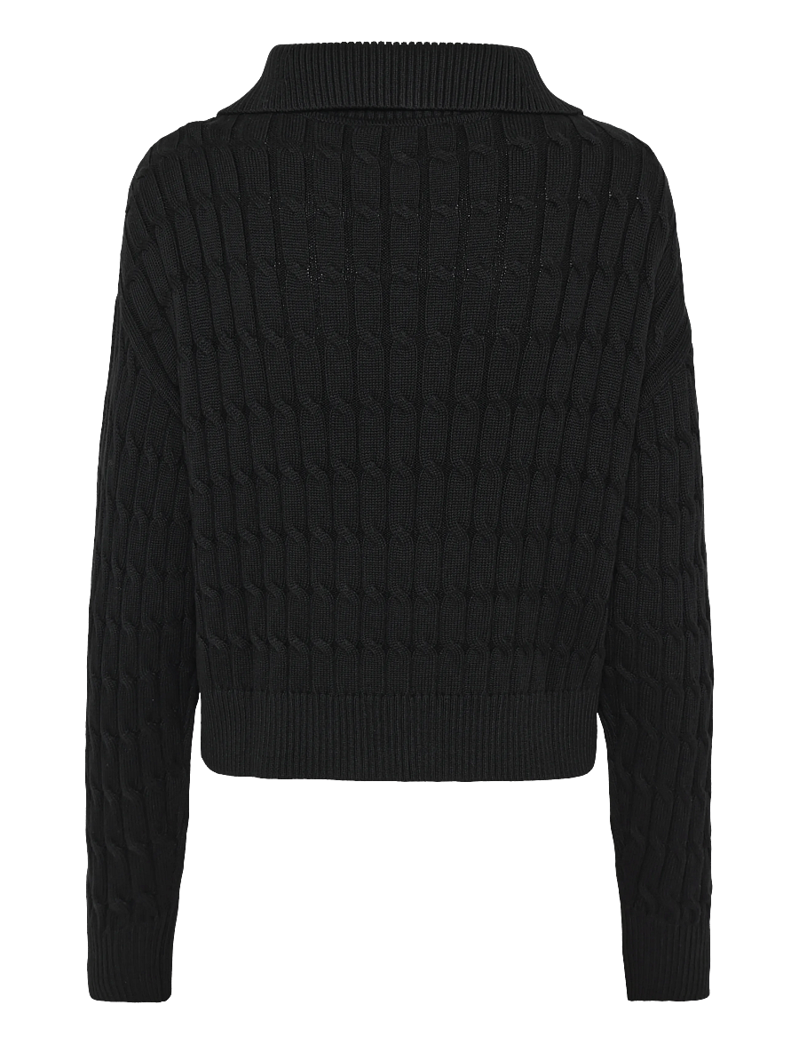Tommy Hilfiger - CO CABLE MID GG 1/2 ZIP LS SWT - pullover - black - 1