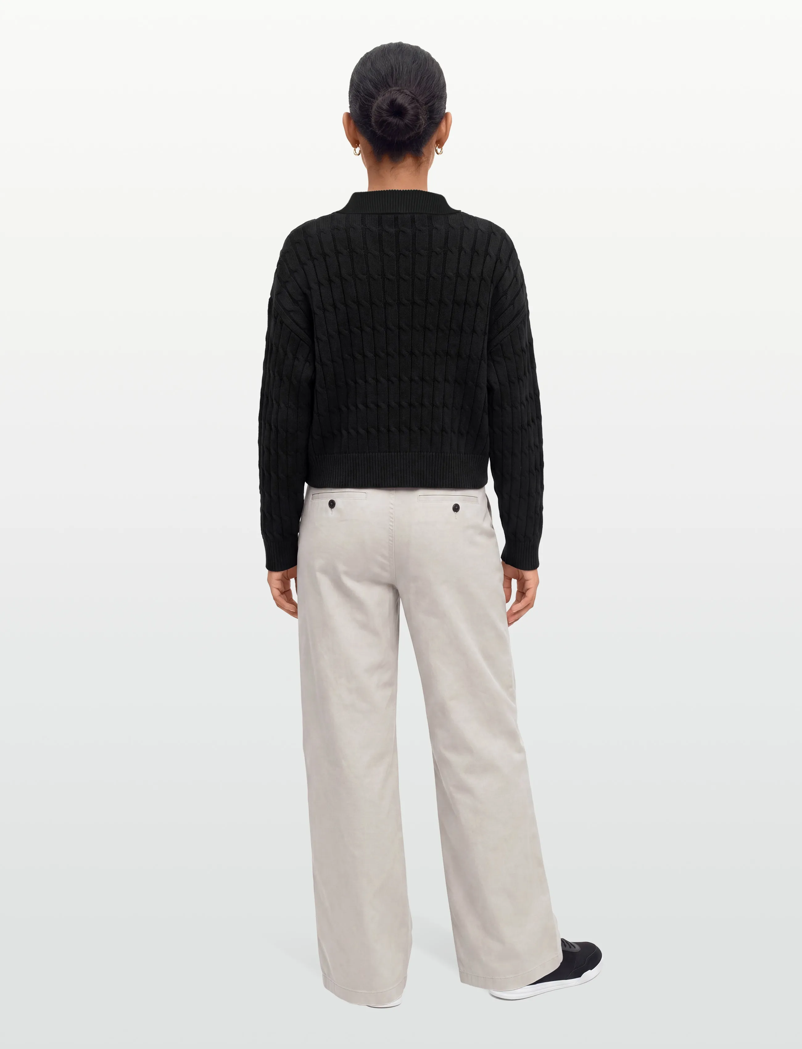 Tommy Hilfiger - CO CABLE MID GG 1/2 ZIP LS SWT - sweaters - black - 4