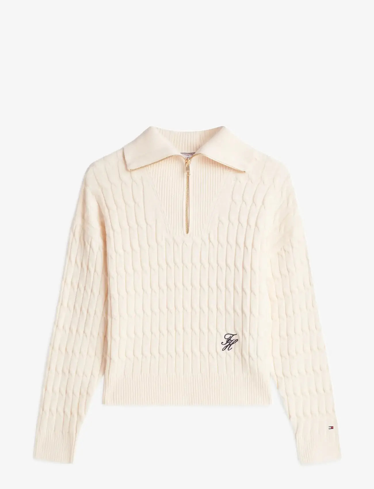 Tommy Hilfiger - CO CABLE MID GG 1/2 ZIP LS SWT - megztiniai - calico - 1