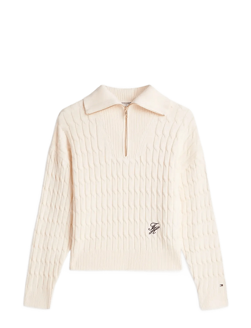 Tommy Hilfiger - CO CABLE MID GG 1/2 ZIP LS SWT - megztiniai - calico - 1