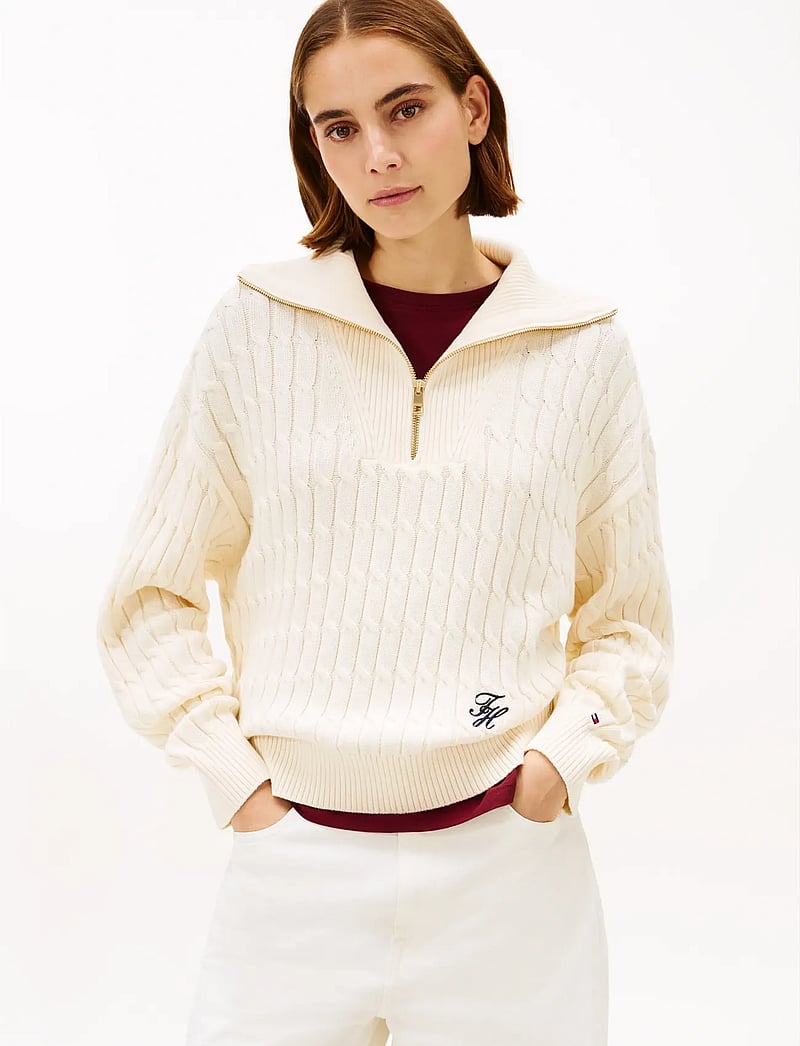 Tommy Hilfiger - CO CABLE MID GG 1/2 ZIP LS SWT - megztiniai - calico - 0