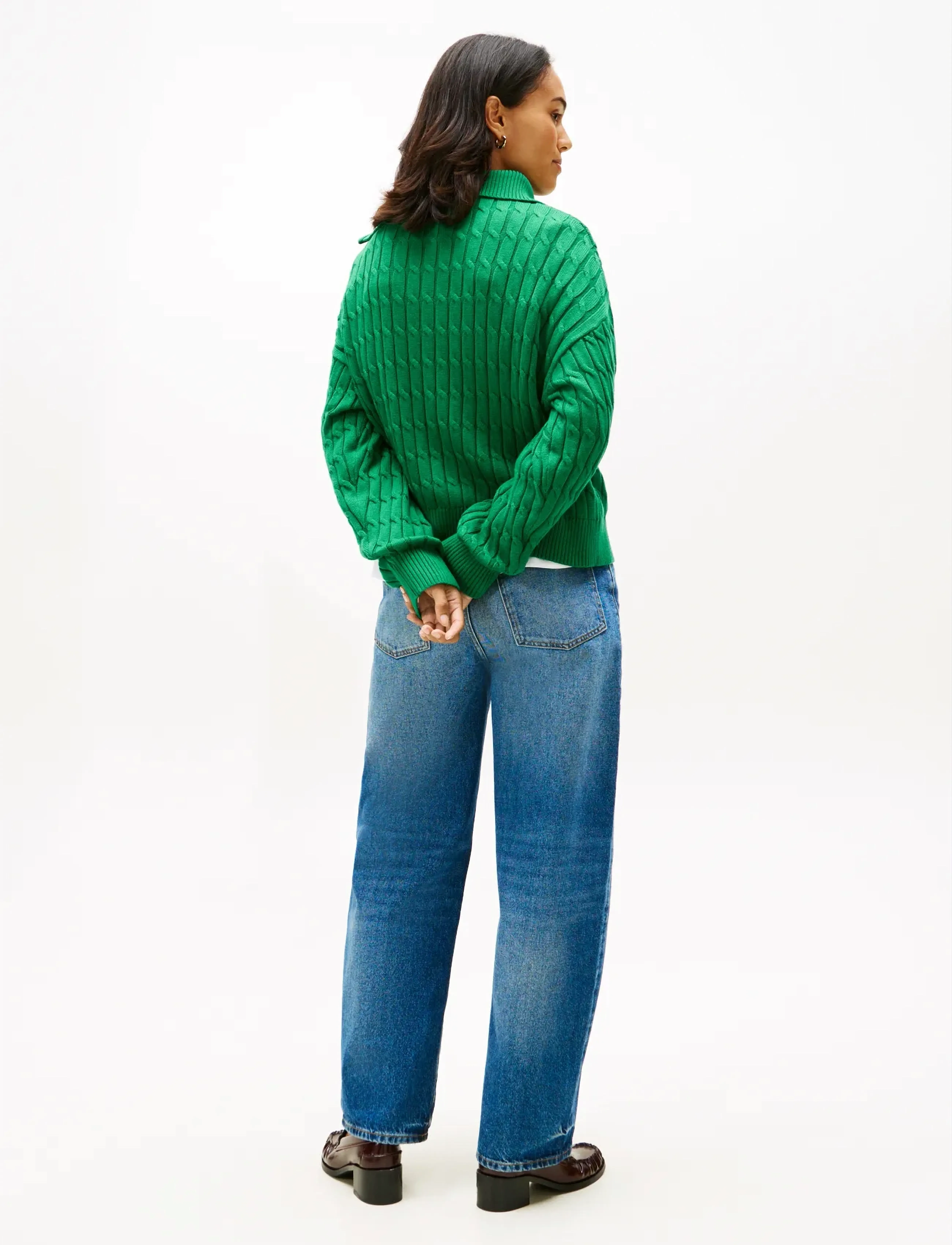 Tommy Hilfiger - CO CABLE MID GG 1/2 ZIP LS SWT - jumpers - nouveau green - 3