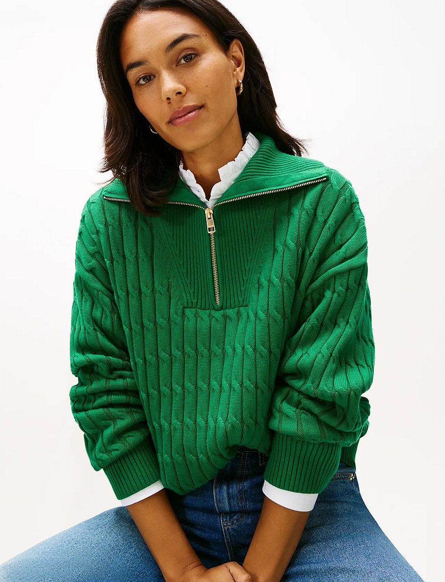 Tommy Hilfiger - CO CABLE MID GG 1/2 ZIP LS SWT - pullover - nouveau green - 4
