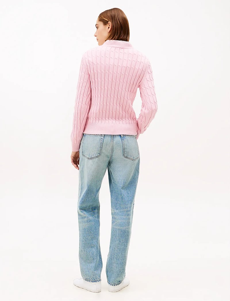 Tommy Hilfiger - CO CABLE MID GG C-NK LS SWT - striktrøjer - bonita pink - 3