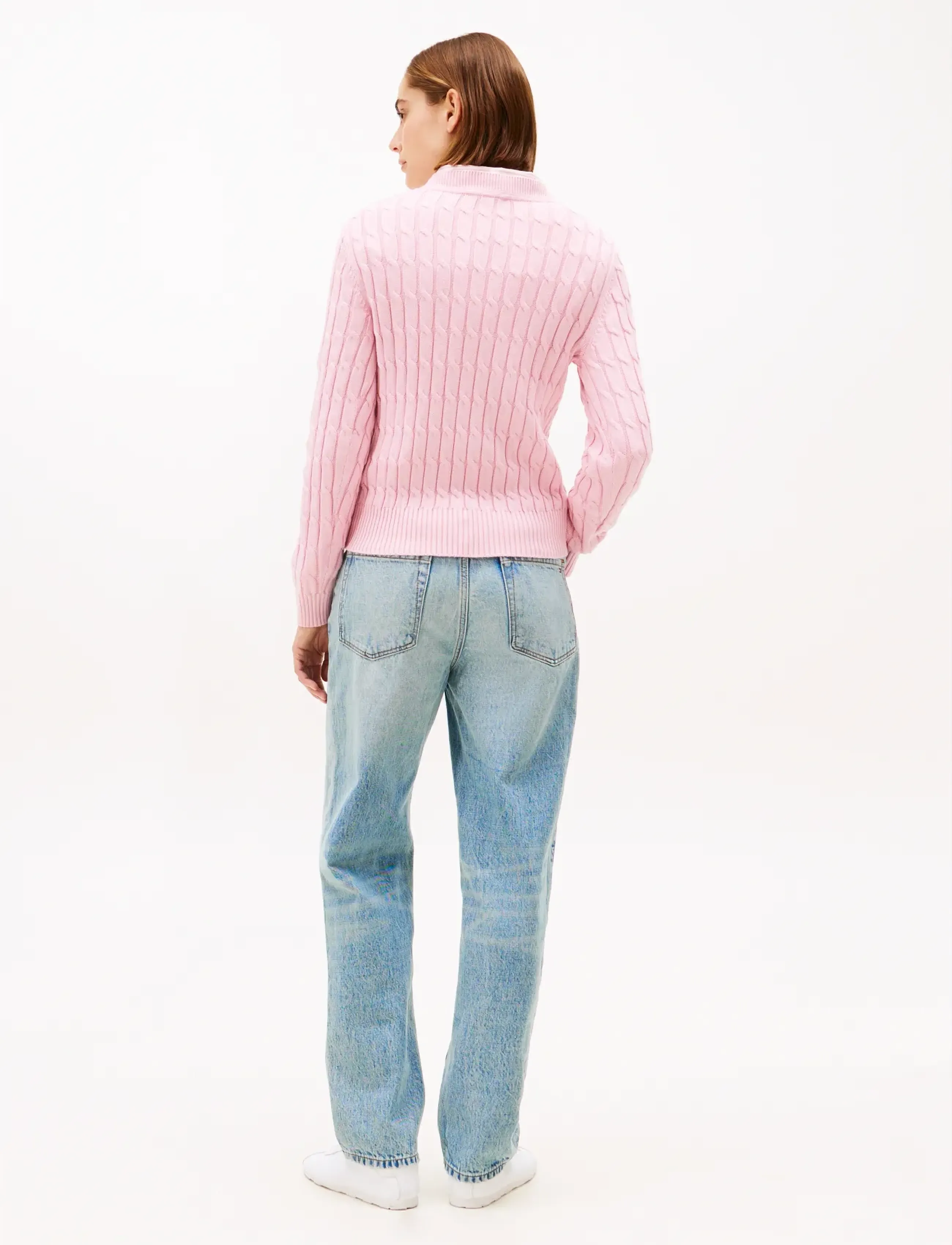 Tommy Hilfiger - CO CABLE MID GG C-NK LS SWT - jumpers - bonita pink - 3