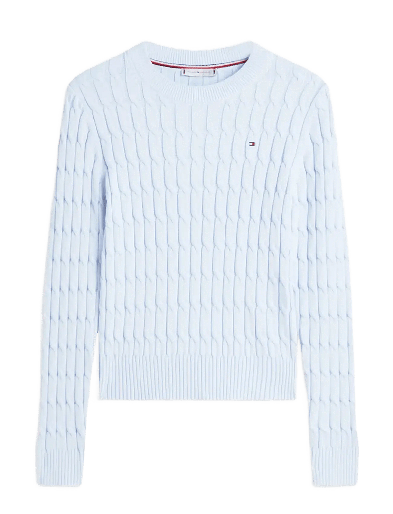 Tommy Hilfiger - CO CABLE MID GG C-NK LS SWT - striktrøjer - breezy blue - 1