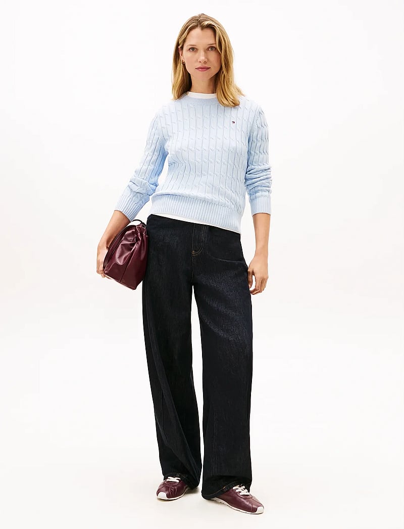 Tommy Hilfiger - CO CABLE MID GG C-NK LS SWT - striktrøjer - breezy blue - 2