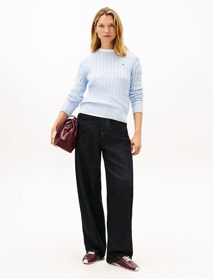 Tommy Hilfiger - CO CABLE MID GG C-NK LS SWT - pullover - breezy blue - 2
