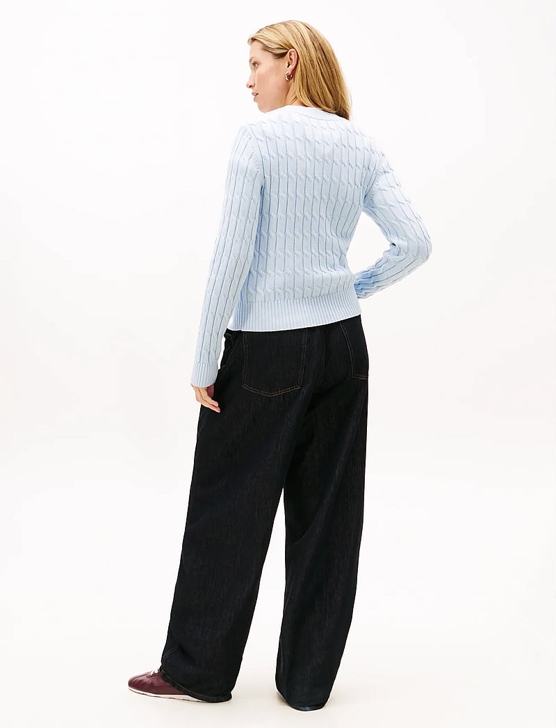 Tommy Hilfiger - CO CABLE MID GG C-NK LS SWT - striktrøjer - breezy blue - 3