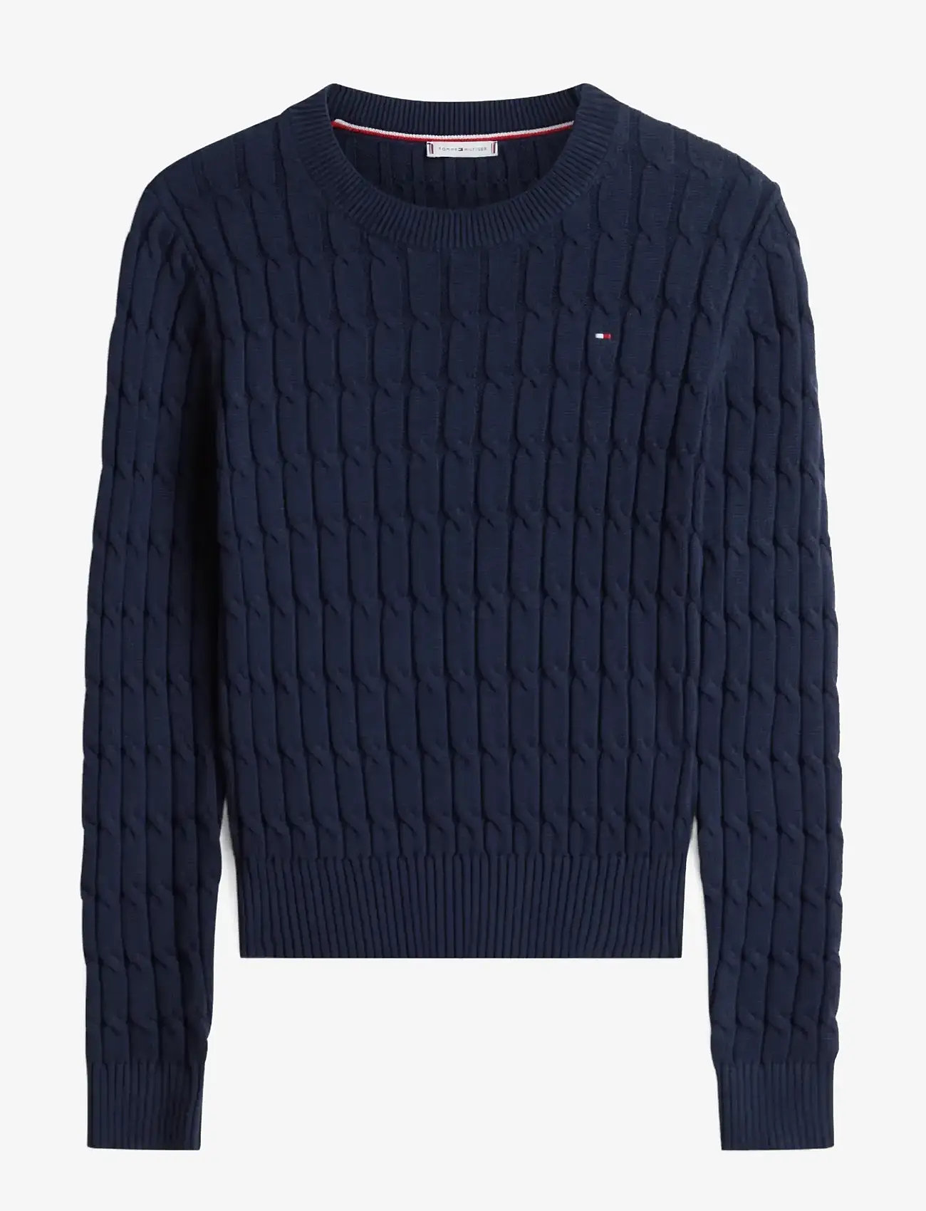 Tommy Hilfiger - CO CABLE MID GG C-NK LS SWT - stickade tröjor - dark night navy - 1