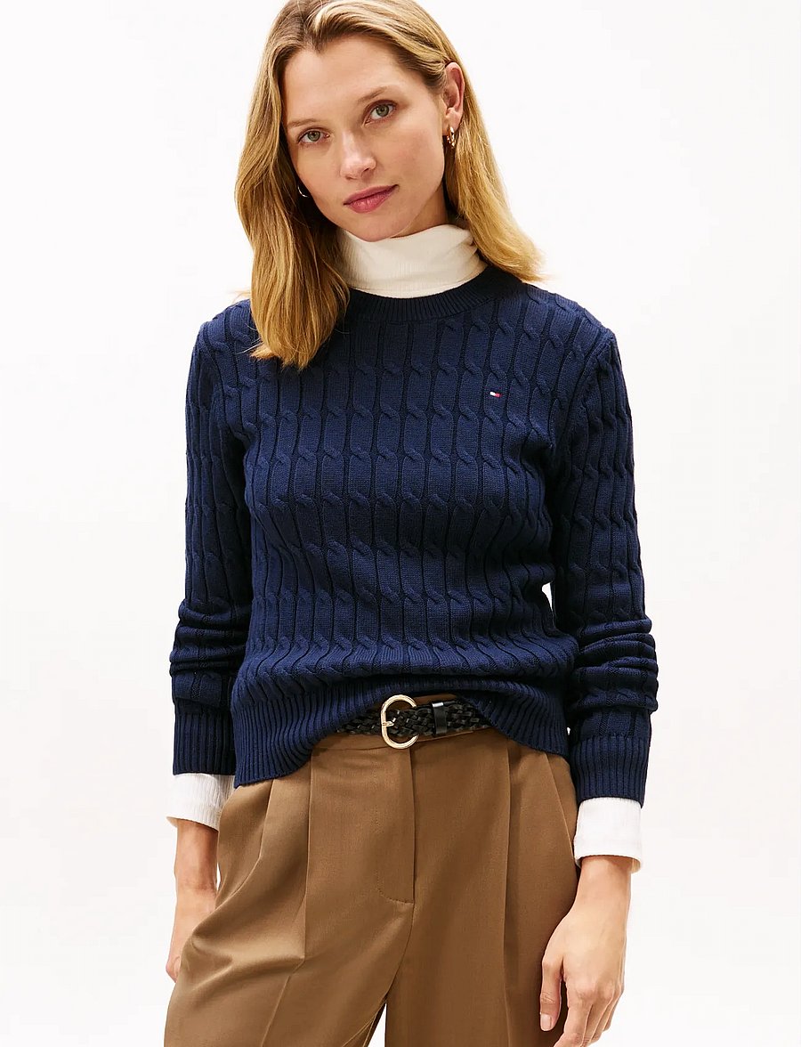 Tommy Hilfiger - CO CABLE MID GG C-NK LS SWT - pullover - dark night navy - 0
