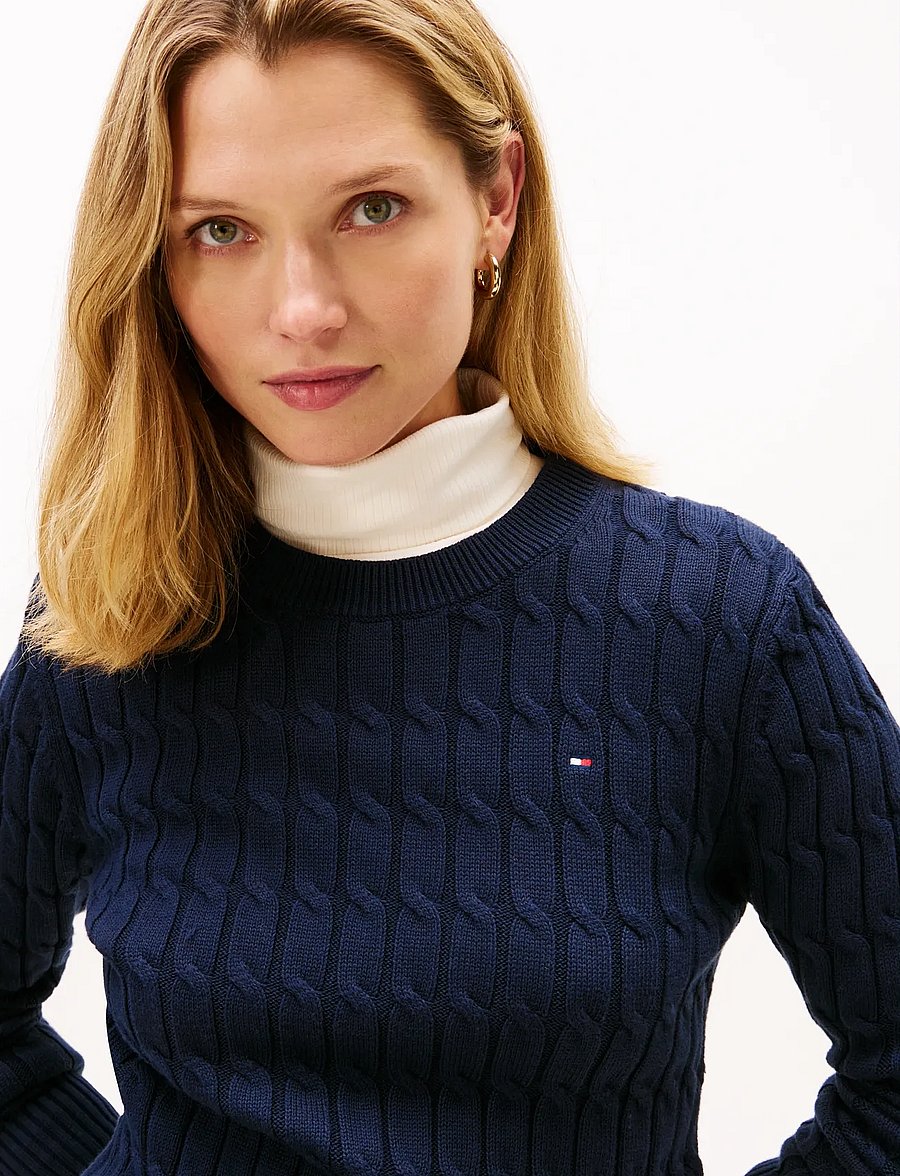 Tommy Hilfiger - CO CABLE MID GG C-NK LS SWT - pullover - dark night navy - 4