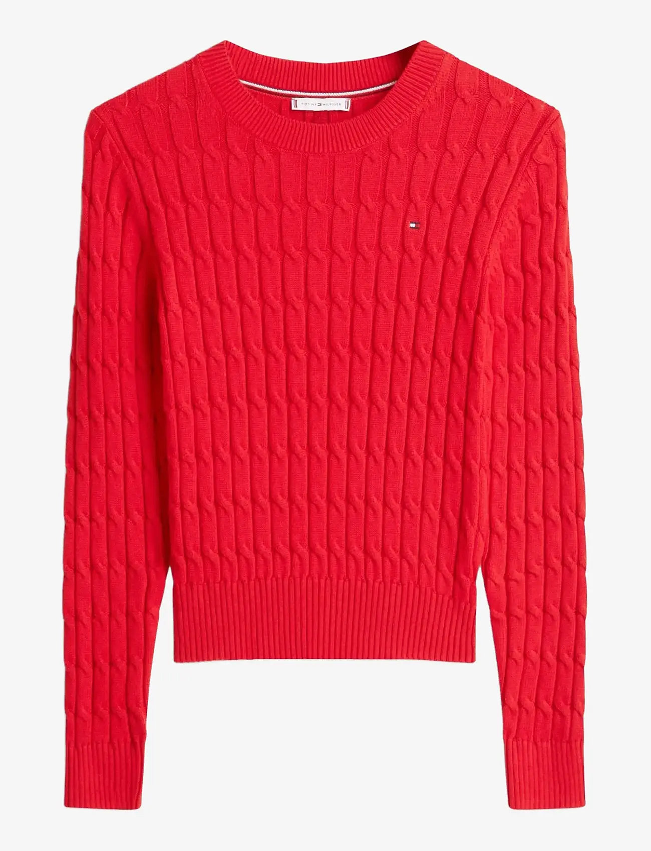 Tommy Hilfiger - CO CABLE MID GG C-NK LS SWT - striktrøjer - primary red - 1