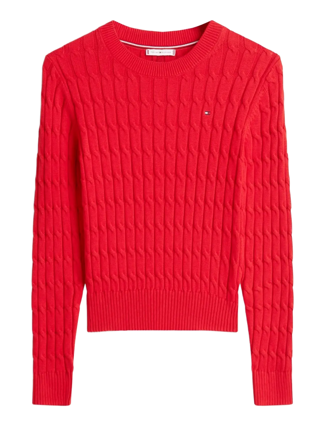 Tommy Hilfiger CO CABLE MID GG C-NK LS SWT - Striktrøjer - PRIMARY RED / red