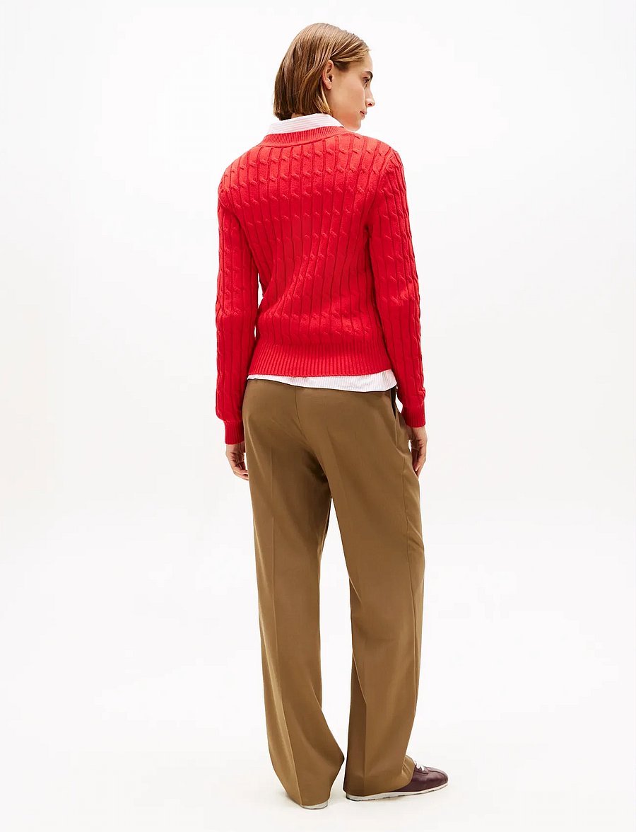 Tommy Hilfiger - CO CABLE MID GG C-NK LS SWT - pullover - primary red - 3