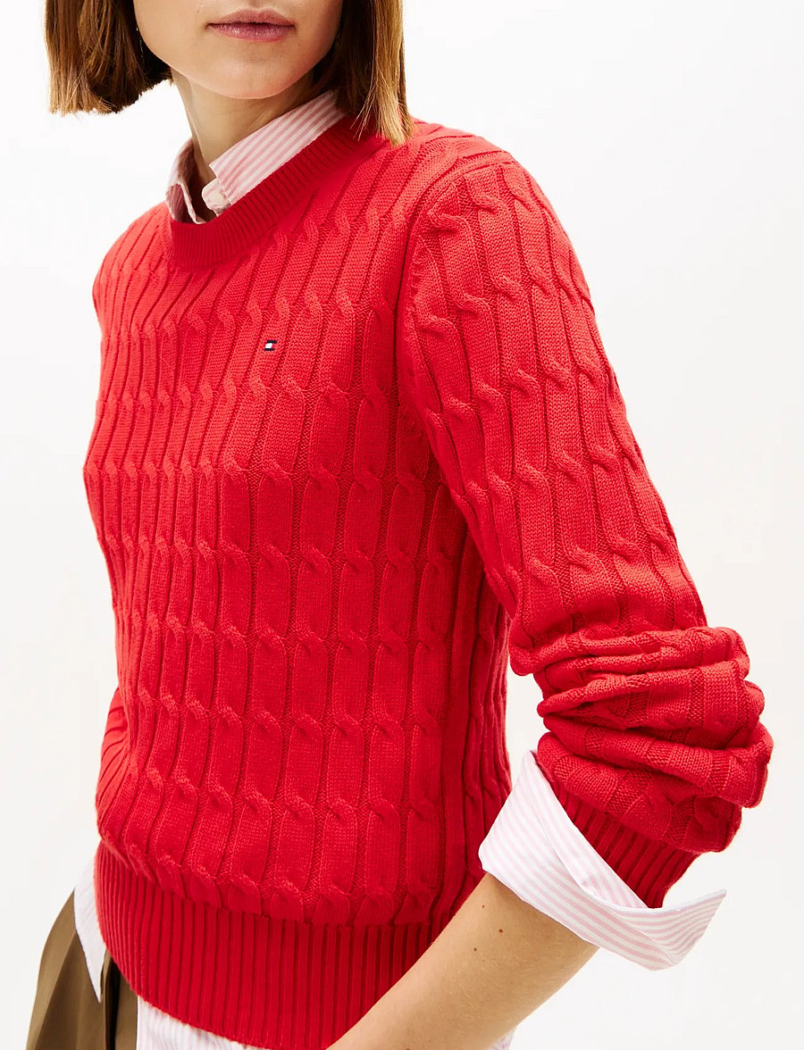 Tommy Hilfiger - CO CABLE MID GG C-NK LS SWT - pullover - primary red - 4