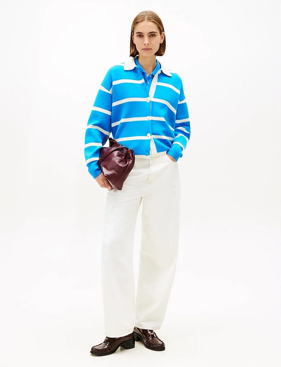 Tommy Hilfiger - MDRN RUGBY DF OVS BD LS SWT - cardigans - mesmerizing blue calico stp - 2