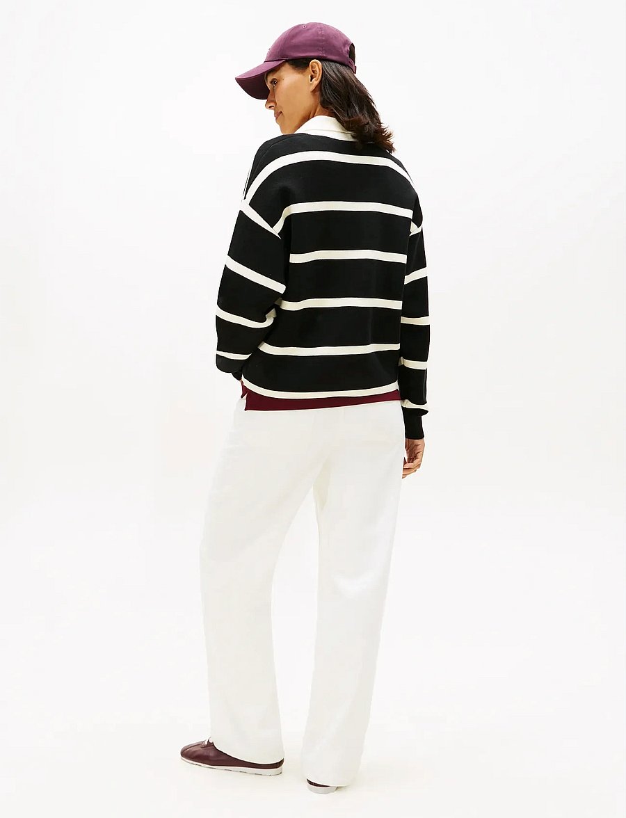 Tommy Hilfiger - MDRN RUGBY DF OVS BD LS SWT - koftor - black calico stp - 3
