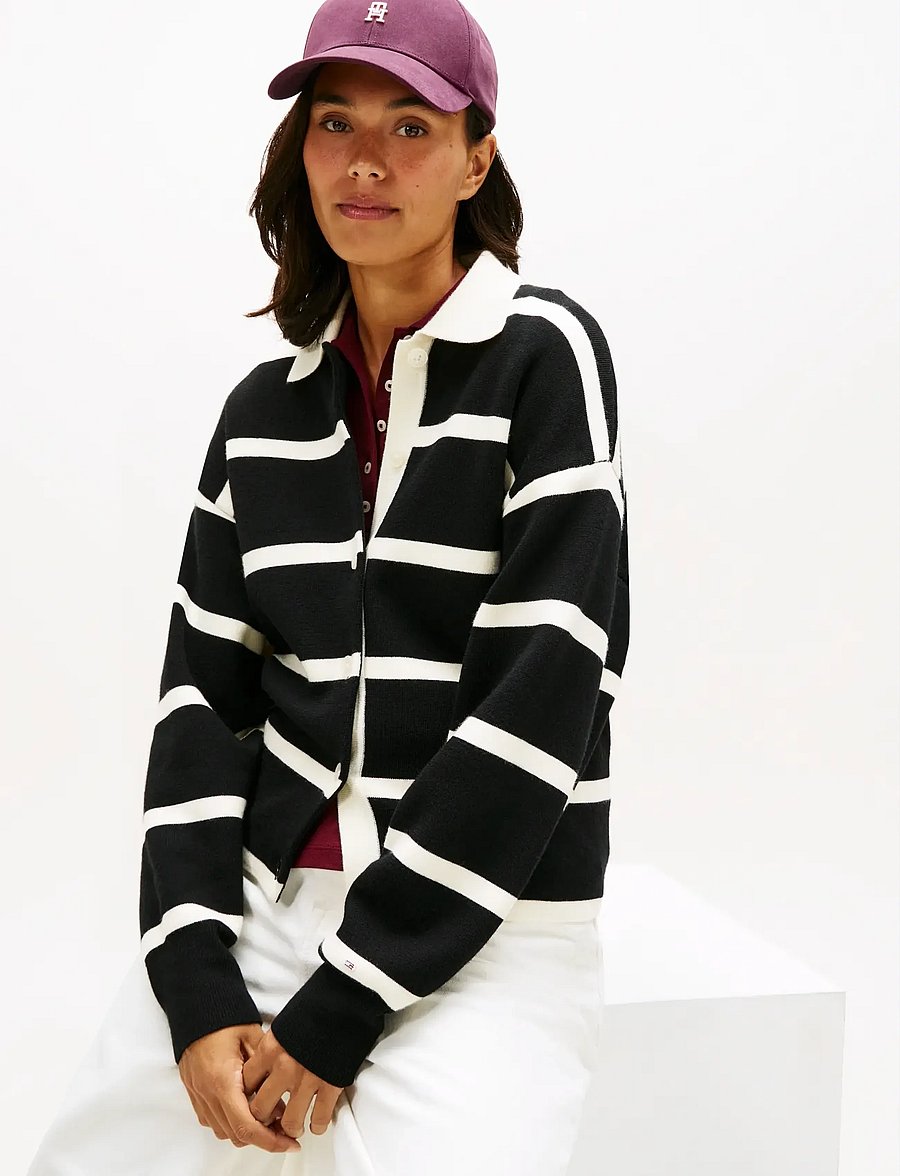 Tommy Hilfiger - MDRN RUGBY DF OVS BD LS SWT - koftor - black calico stp - 4