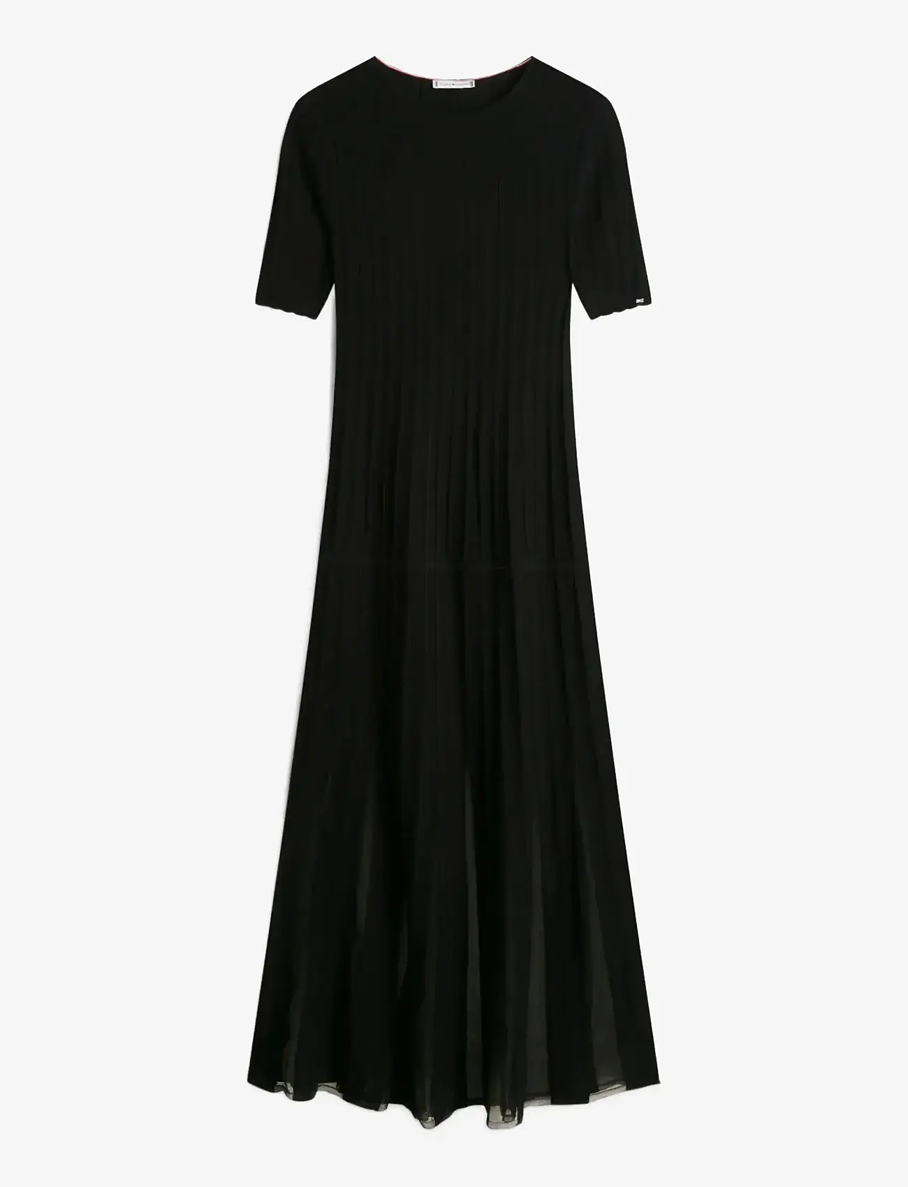 Tommy Hilfiger - FESTIVE PLEATED MAXI SL DRESS - knitted dresses - black - 1