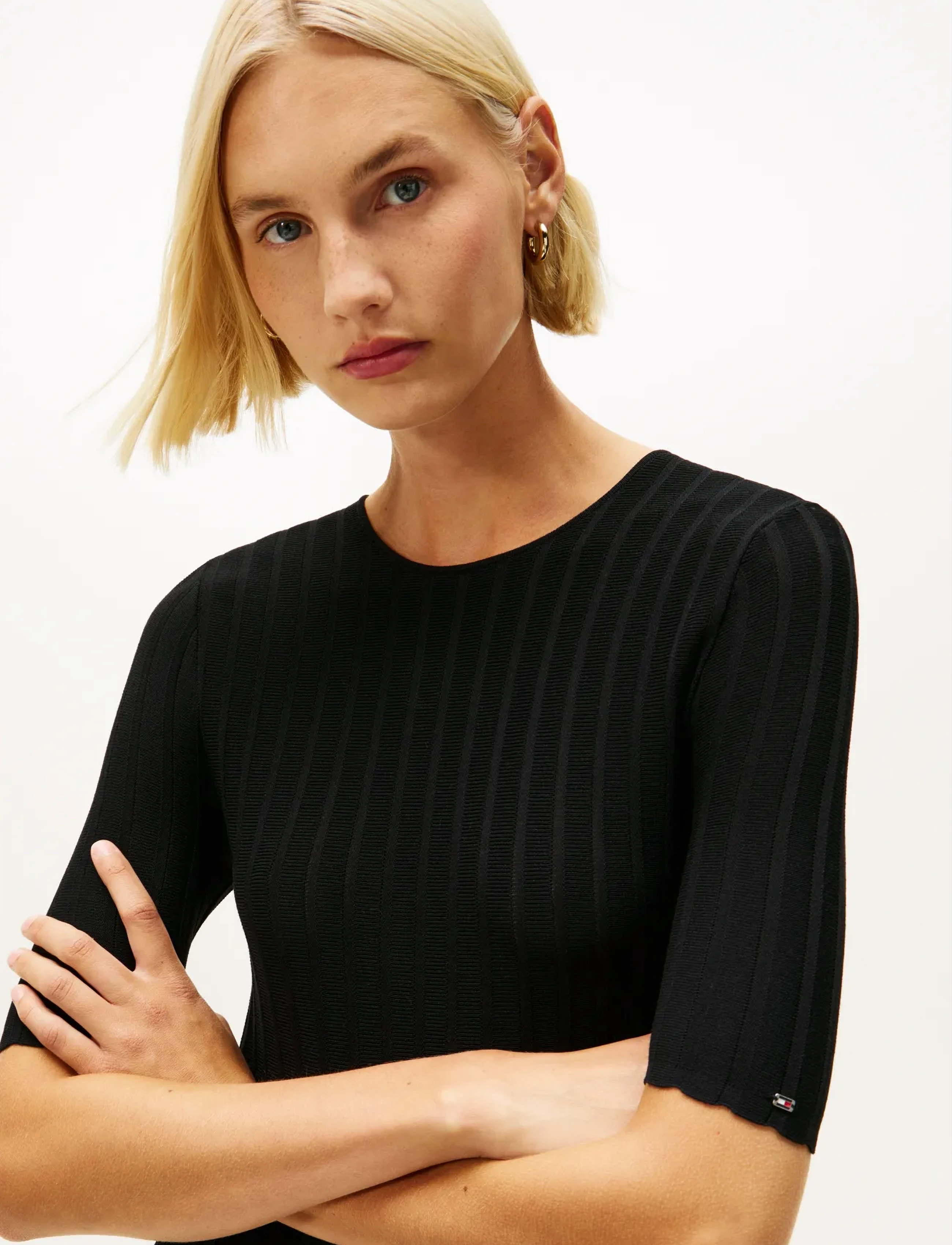 Tommy Hilfiger - FESTIVE PLEATED MAXI SL DRESS - stickade klänningar - black - 2