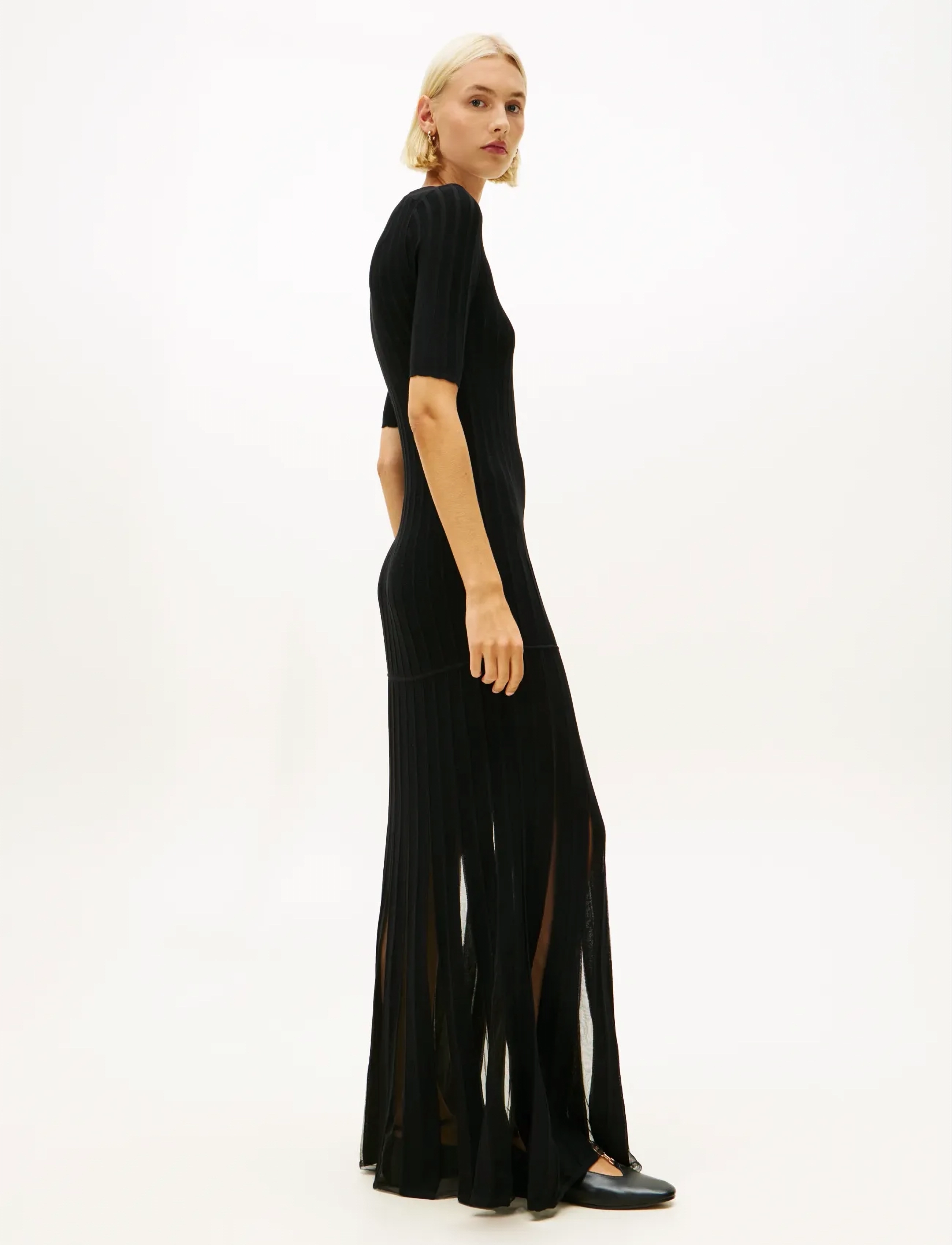 Tommy Hilfiger - FESTIVE PLEATED MAXI SL DRESS - stickade klänningar - black - 3