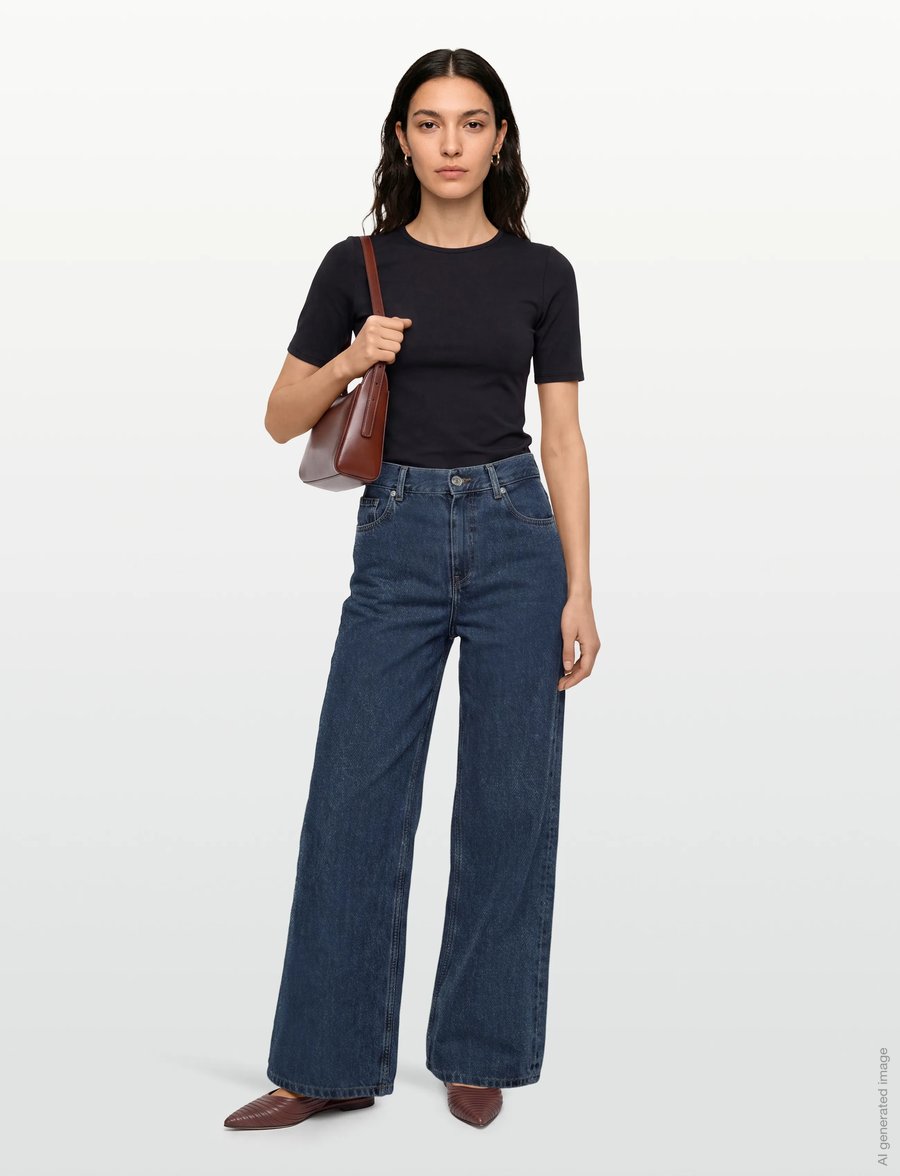 Tommy Hilfiger - DNM EMI 70S WIDE LEG HW - hosen mit weitem bein - emi - 0