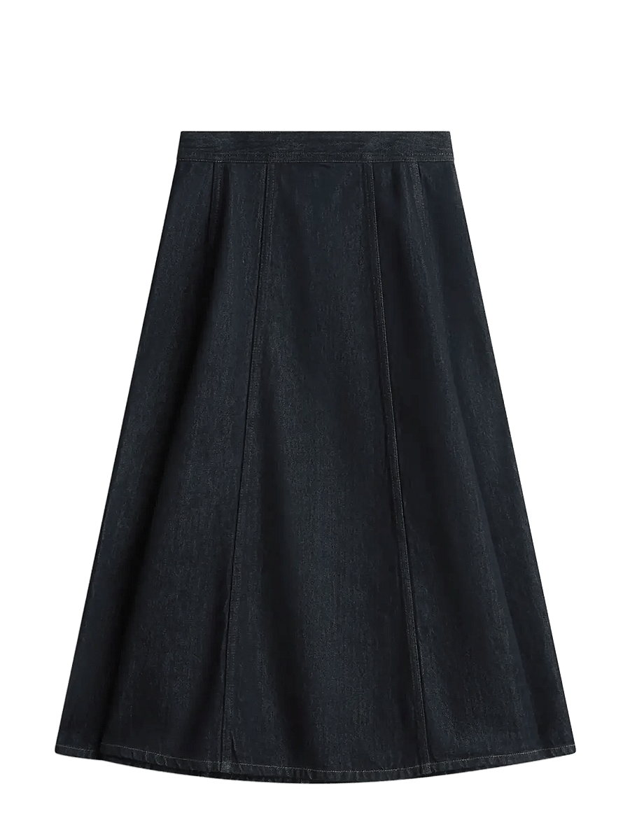 Tommy Hilfiger - DNM PURE FLARED MIDI SKIRT HW - midi skjørt - pure - 1