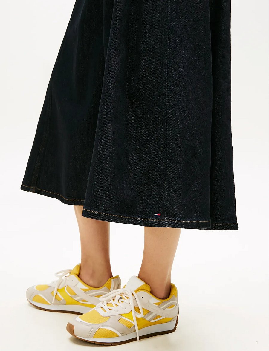 Tommy Hilfiger - DNM PURE FLARED MIDI SKIRT HW - midi skjørt - pure - 4