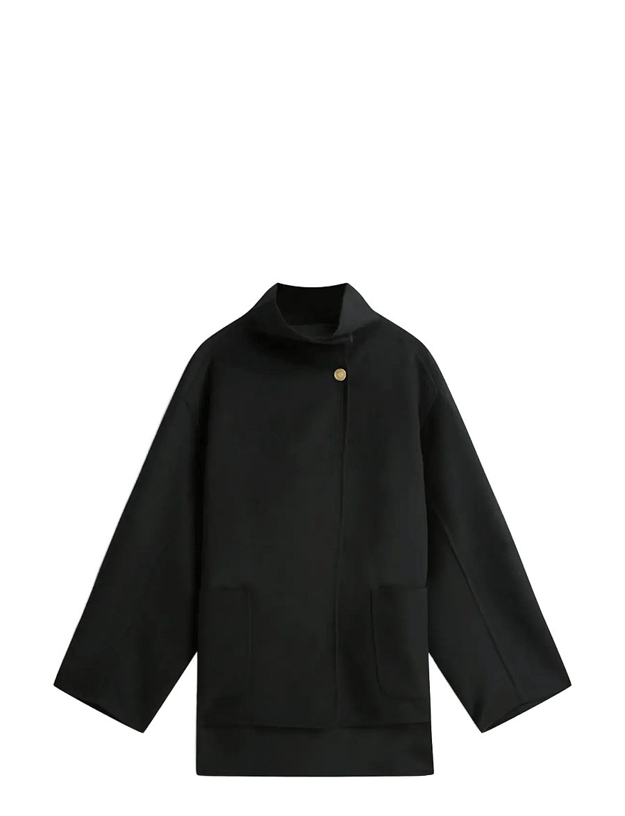 Tommy Hilfiger - DF WOOL GB FUNNEL NK COAT - winterjacken - black - 1