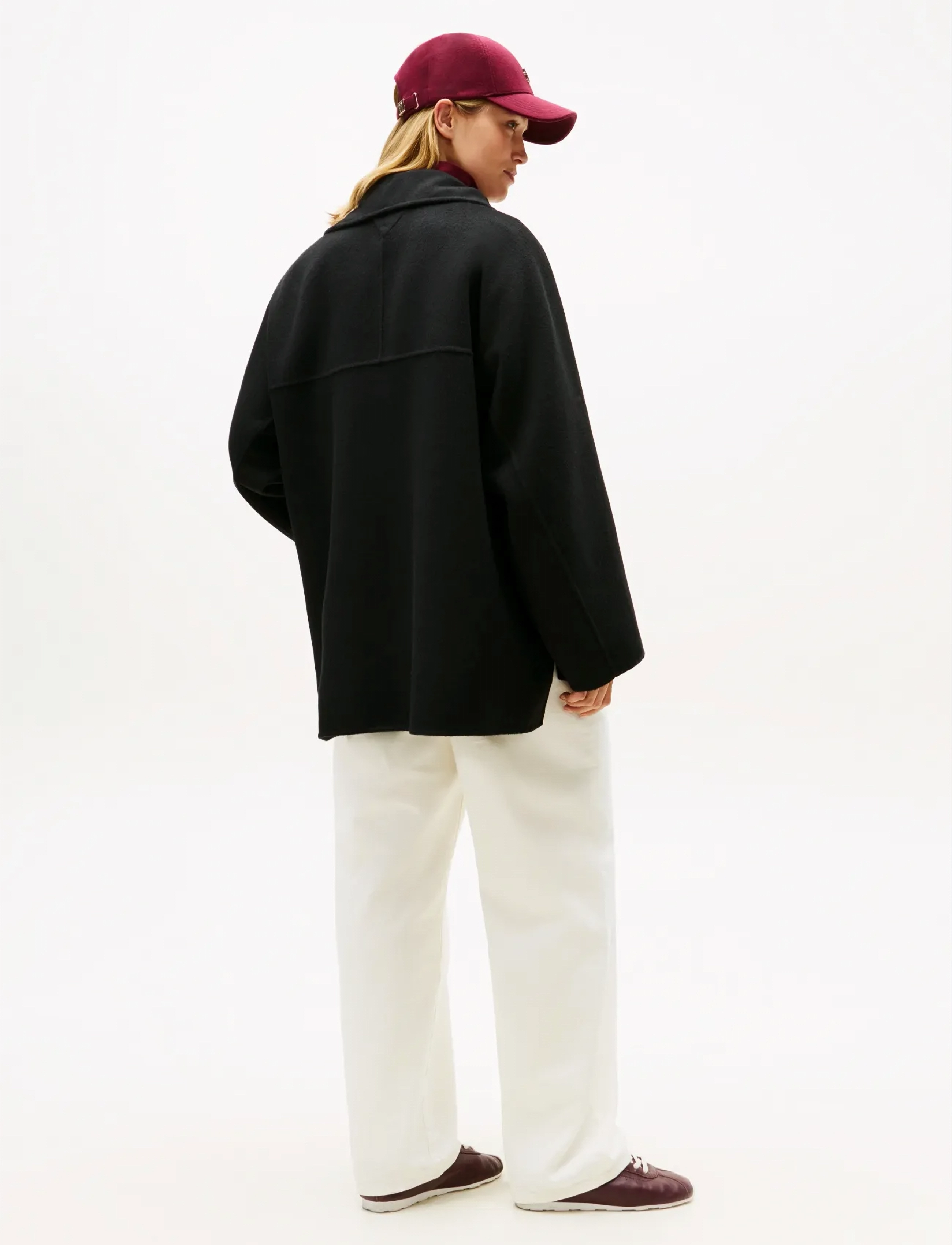 Tommy Hilfiger - DF WOOL GB FUNNEL NK COAT - kurtki zimowe - black - 3