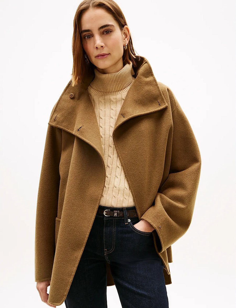 Tommy Hilfiger - DF WOOL GB FUNNEL NK COAT - winterjacken - nordic taupe - 0