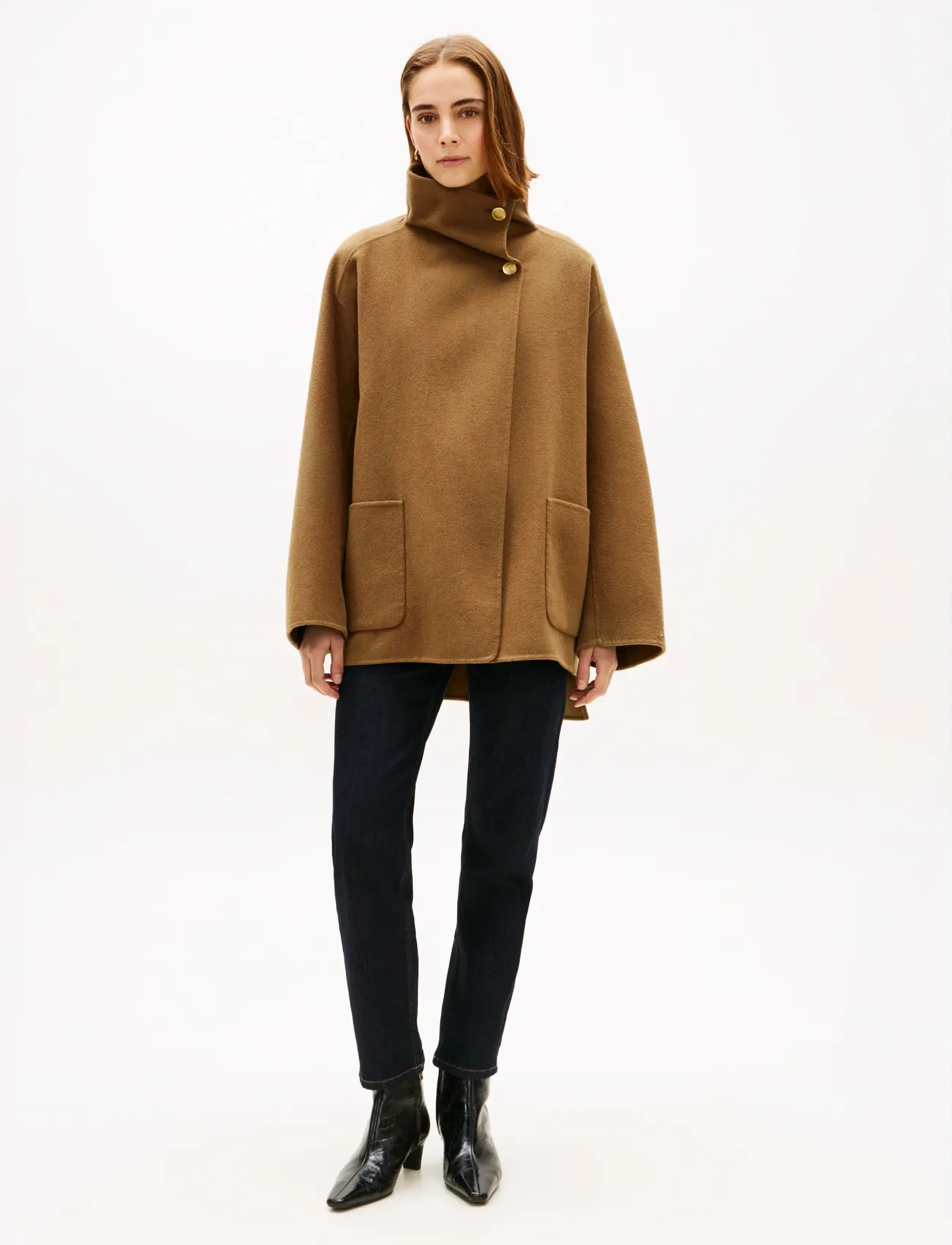 Tommy Hilfiger - DF WOOL GB FUNNEL NK COAT - vinterjackor - nordic taupe - 2