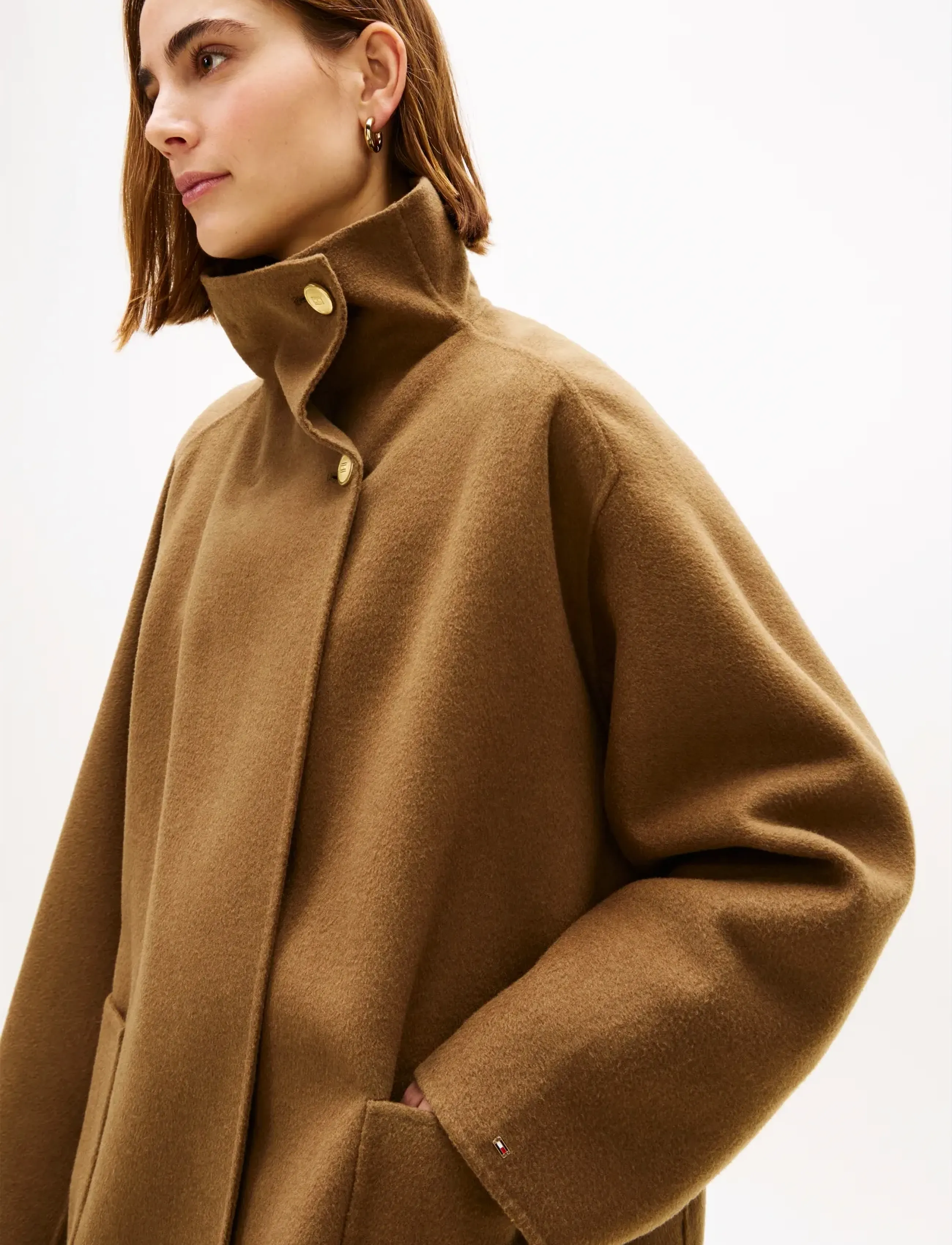 Tommy Hilfiger - DF WOOL GB FUNNEL NK COAT - vinterjackor - nordic taupe - 5