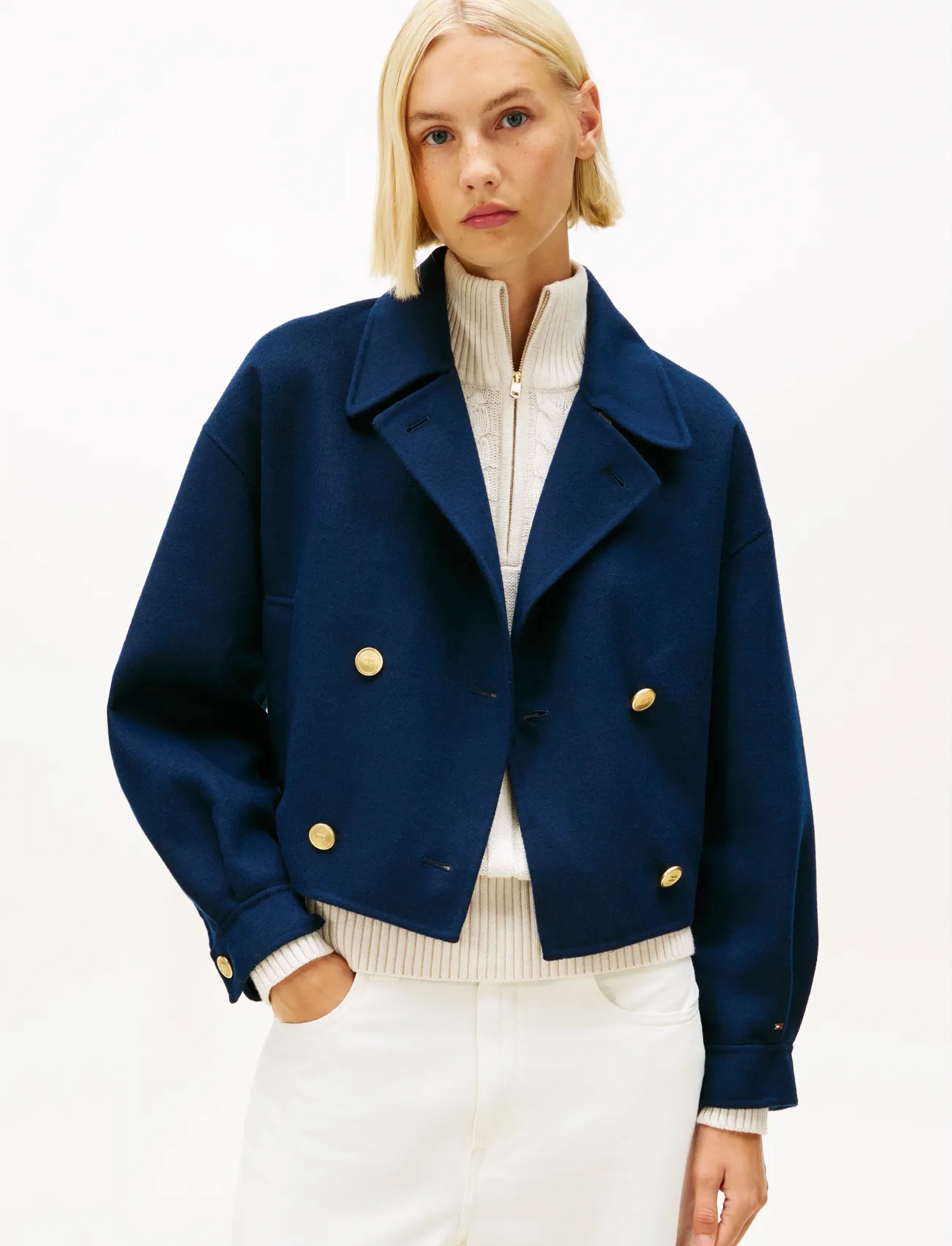 Df Wool Gold Button Peacoat