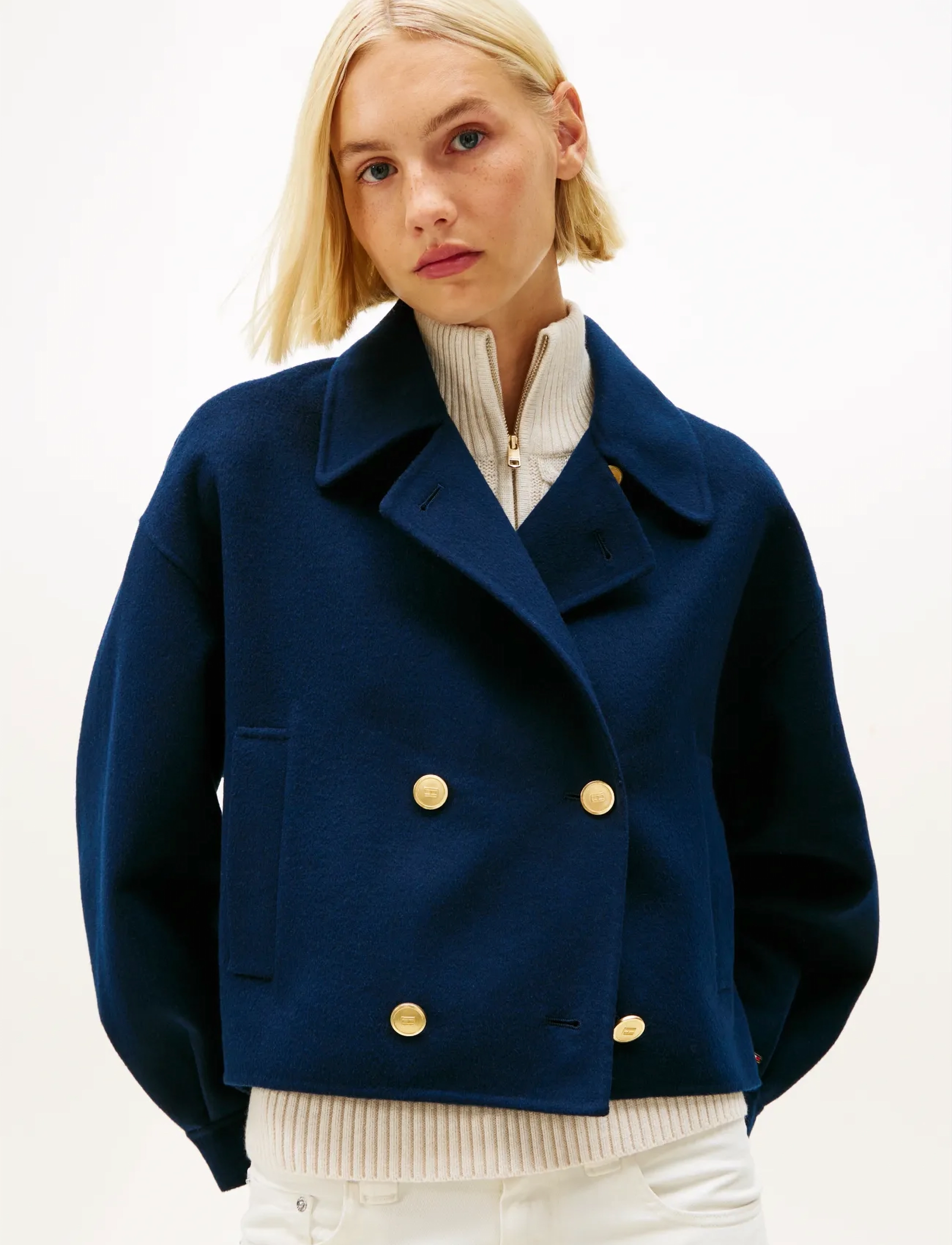 Df Wool Gold Button Peacoat 5