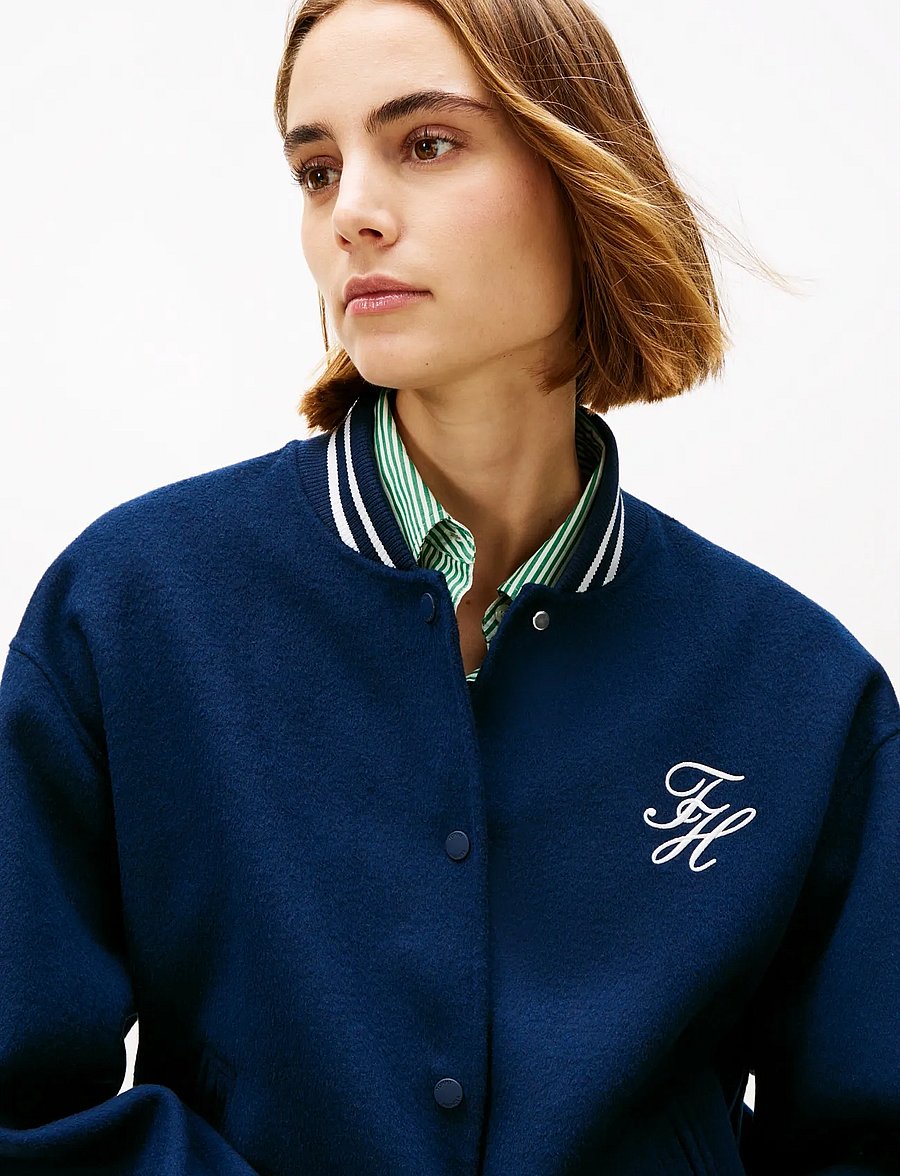 Tommy Hilfiger - DF WOOL VARSITY BOMBER - frühlingsjacken - dark night navy - 4